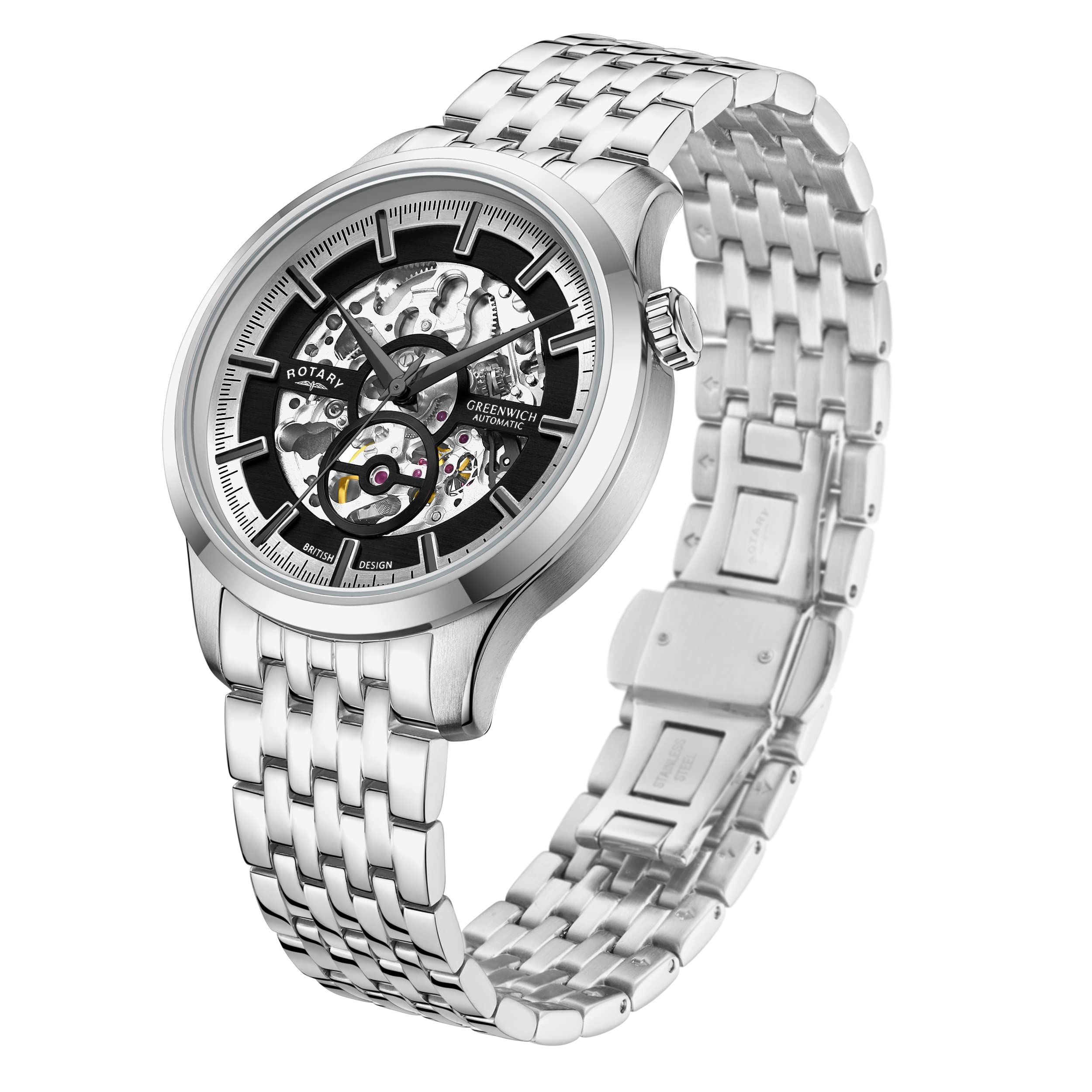Elegant Rotary GB02945/87 Dress Watch for Men & Women - Classic Analog Wristwatch with Stainless Steel Band - Perfect for Business, Formal Events & Everyday Wear