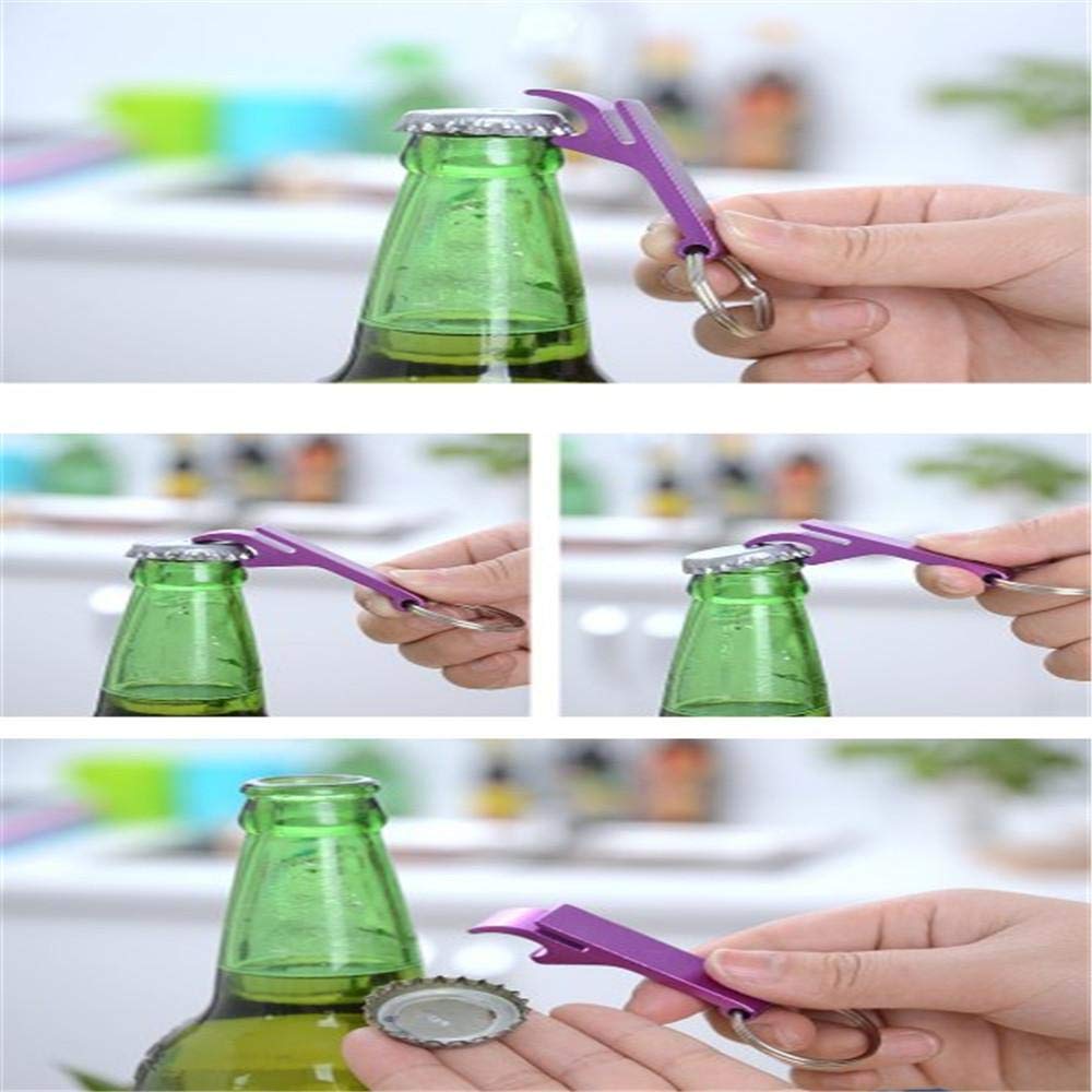 4-in-1 Portable Bottle Opener Keychain - Aluminum Alloy Multi-Tool for Beer, Soda & Wine - Compact Kitchen & Bar Accessory (5-Pack) - Perfect for Camping, Parties & Outdoor Adventures