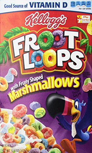 KELLOGG'S FROOT LOOPS with Marshmallows Breakfast Cereal - 12.6 oz Box - Fun Marshmallow Flavored Cereal for Kids & Adults - Perfect for Morning Breakfast, Snacks & Dessert