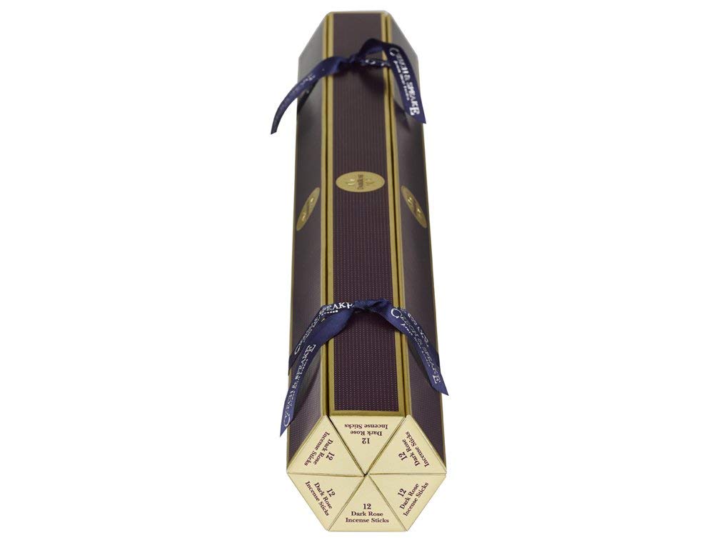 Czech & Speake Dark Rose Fragrant Incense Sticks - 6x12 Pack | Premium Natural Essential Oils with Rose of Taif, Agarwood & May Chang | Perfect for Large Rooms, Outdoor Use, Home Relaxation & Gifts | Create Soothing Atmosphere for Meditation, Yoga & Stress Relief