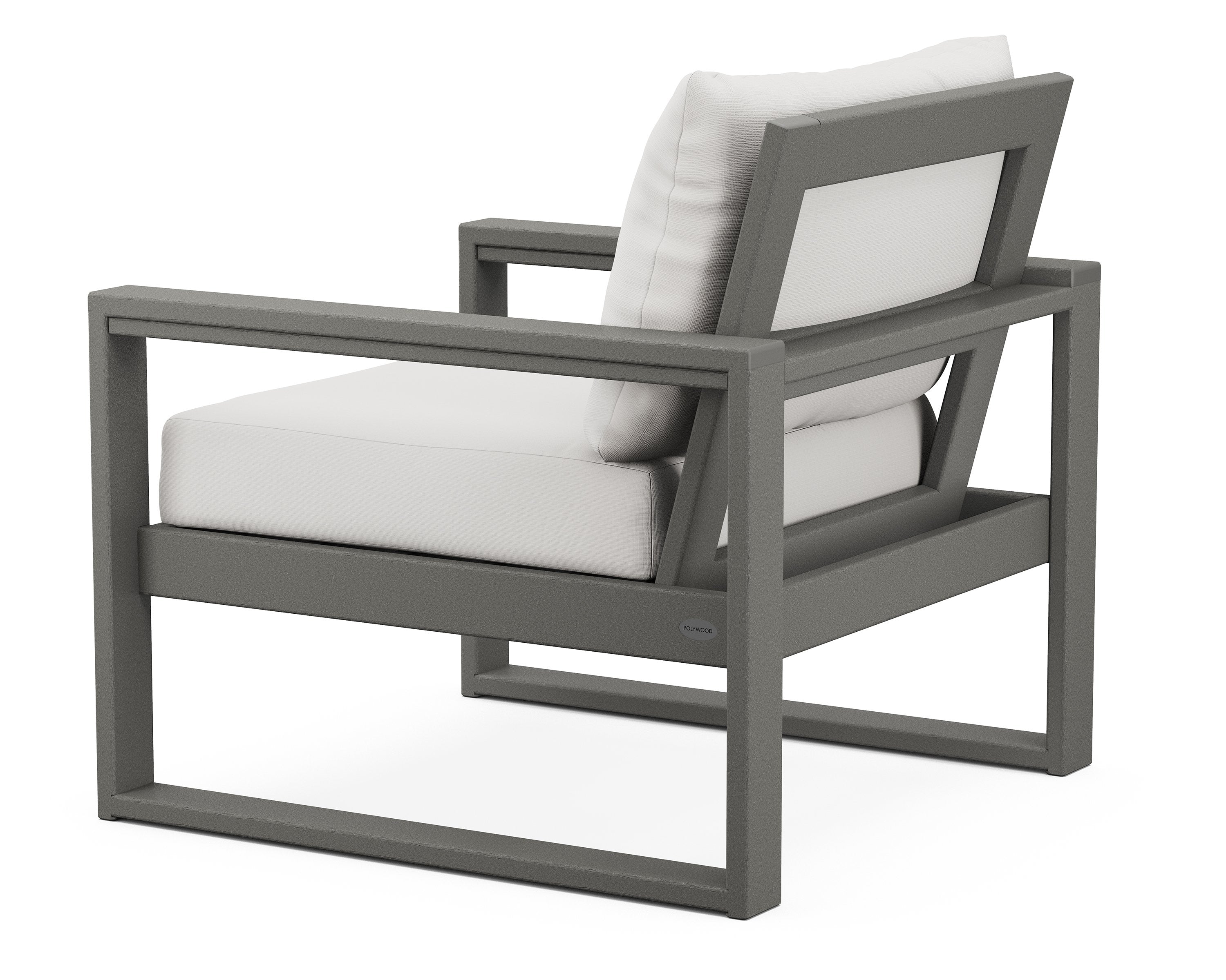 Polywood EDGE Club Chair - Durable Outdoor Furniture for Patio, Poolside & Garden - All-Weather Resin Wicker Lounge Chair with Cushion