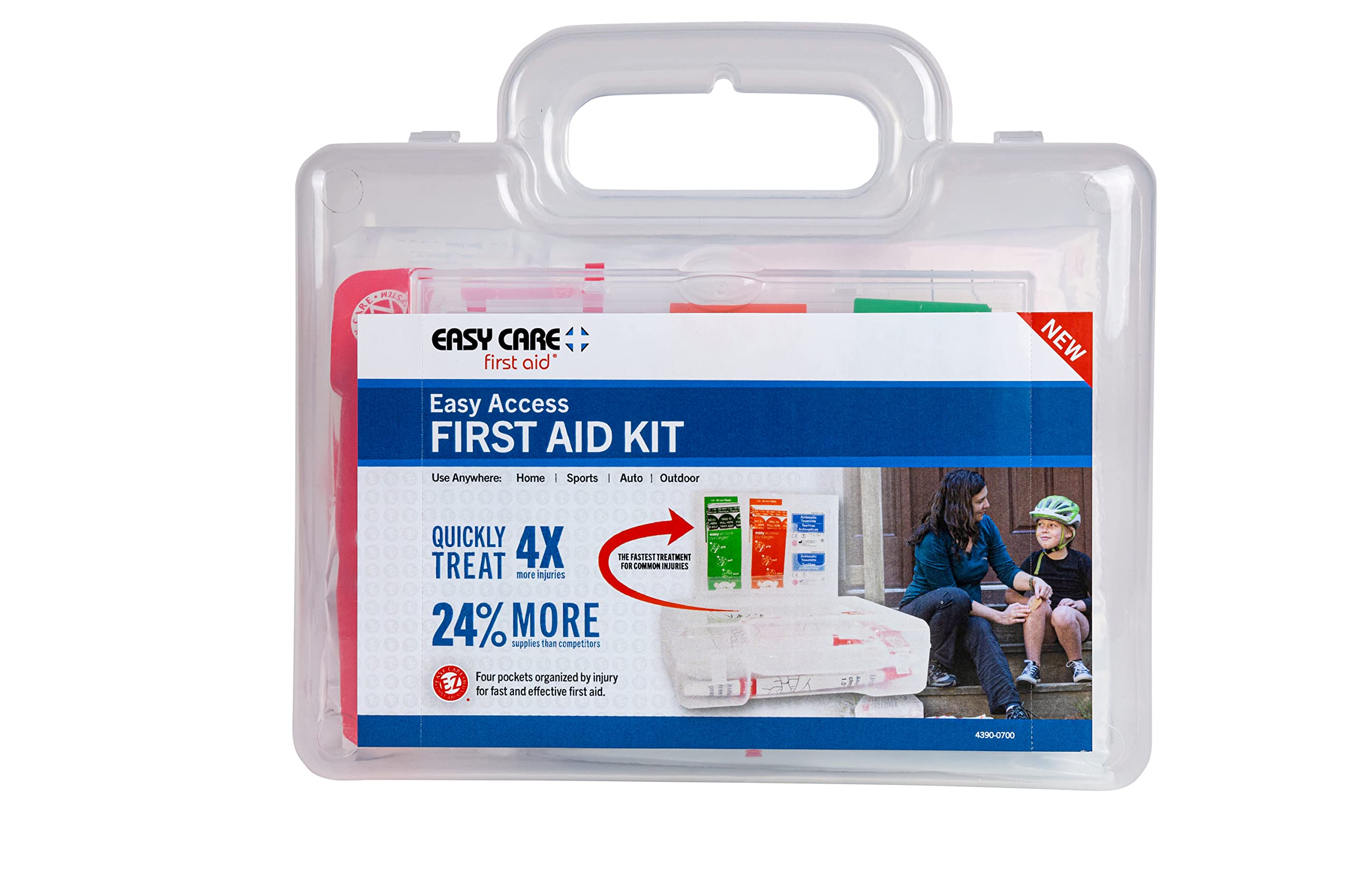 Easycare Easy-Access First Aid Medical Kit - Compact Emergency Medical Supplies for Home, Car, Travel & Outdoor Adventures