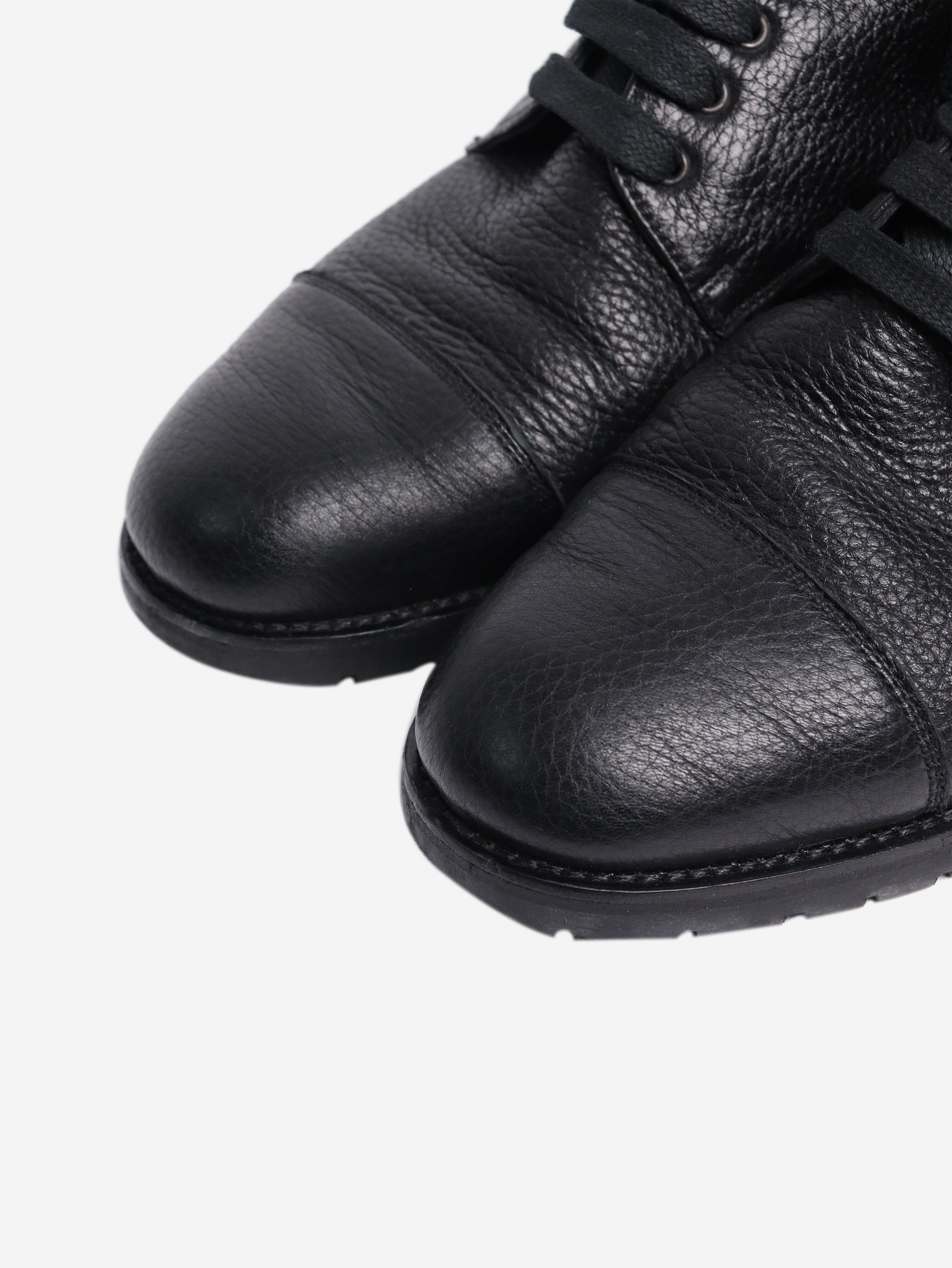 Black Tumbled Leather Ankle Boots for Women - Size EU 40.5 (US 9.5) - Comfortable & Stylish for Casual Wear, Office, and Night Out