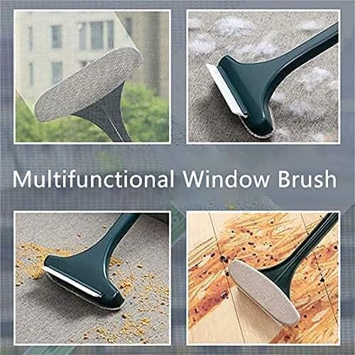 MASKFORCE 2-in-1 Mesh & Window Cleaning Brush with Extended Handle - Double-Sided Screen Cleaner, Wiper & Net Cleaner for Windows, Screens & Glass Surfaces - Multi Color (Pack of 1) - Perfect for Home, Office & Car Window Cleaning