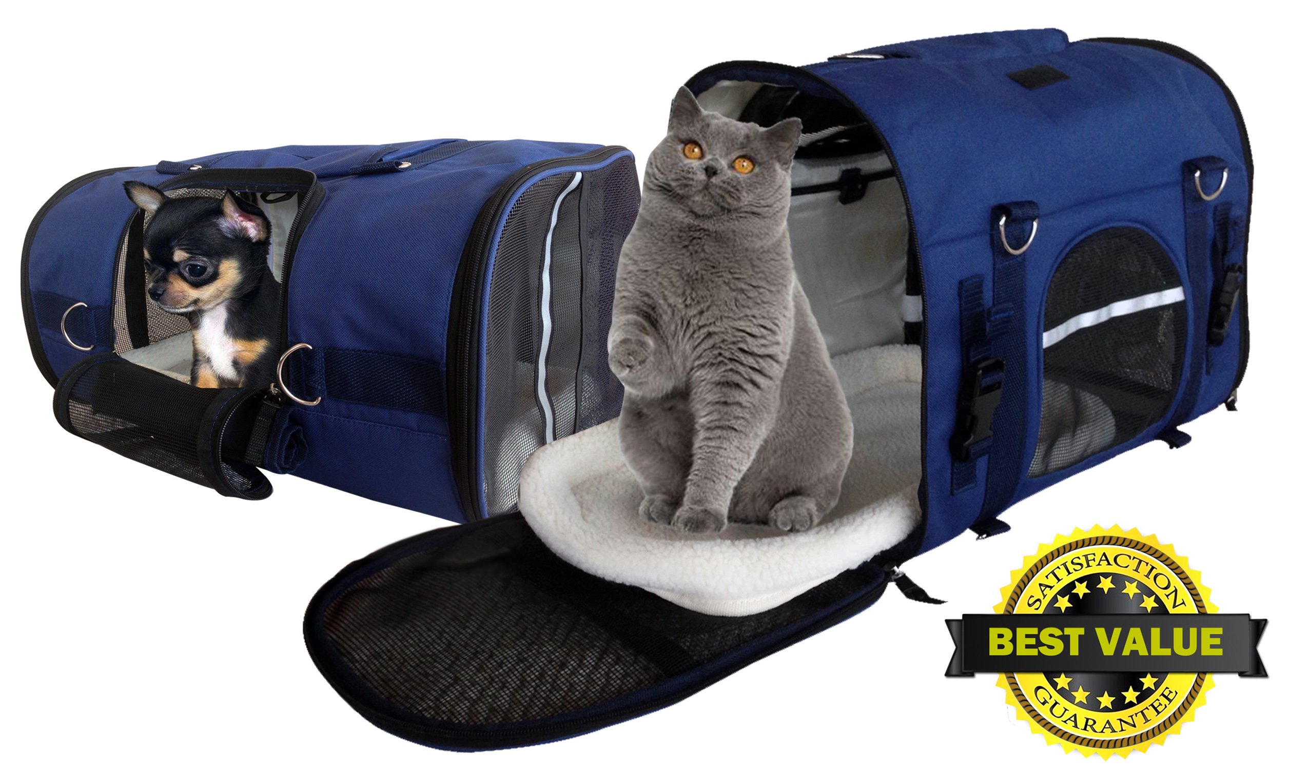 6-in-1 Multi-Functional Pet Carrier Backpack - Convertible Front Pack, Shoulder Bag & Hand Bag for Small Dogs & Cats (18-21