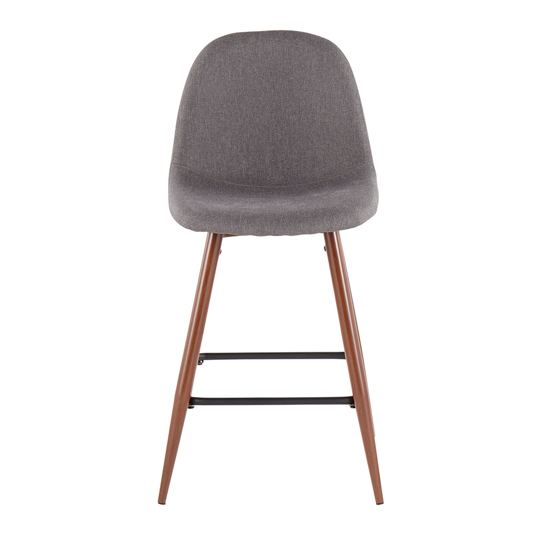 Modern Pebble Counter Stools (Set of 2) - Bar Height Kitchen Island Stools with Back Support for Dining Room, Breakfast Nook & Home Decor