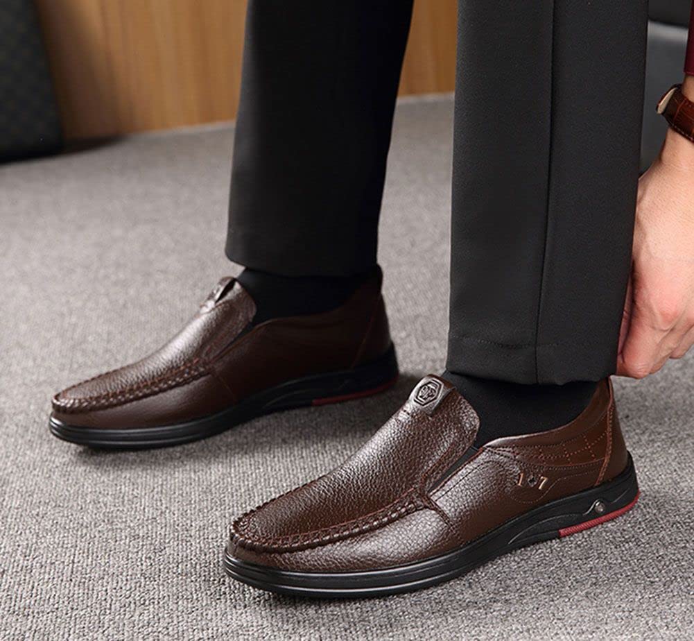 Men's Casual Leather Slip-On Shoes - Comfortable Business & Driving Loafers for Men | Perfect for Office, Travel & Daily Wear