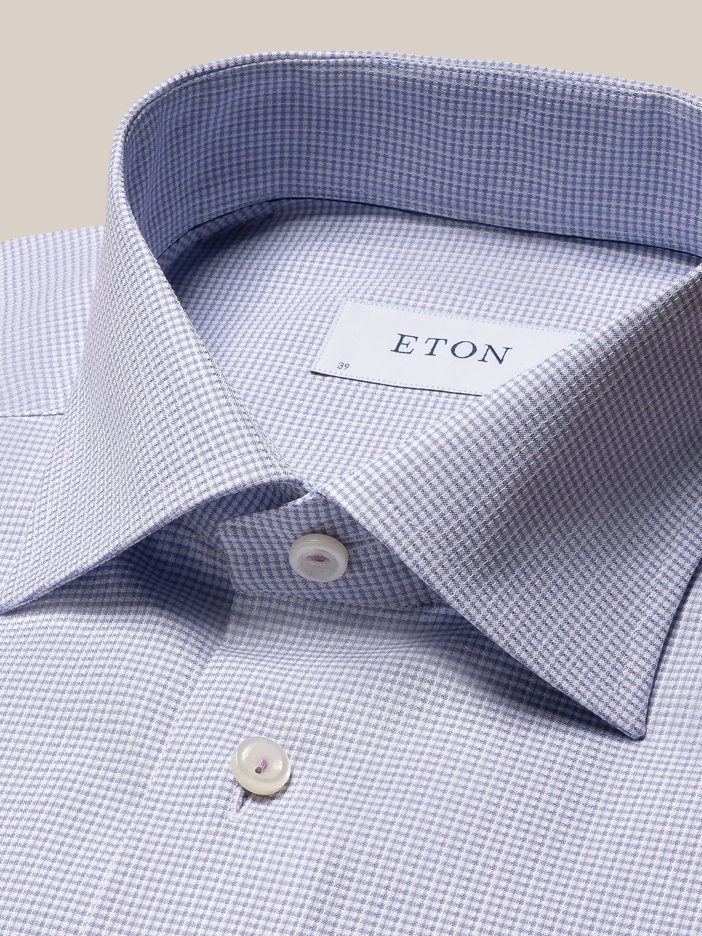 ETON Microcheck Shirt for Men - Contemporary Fit Sky Blue Casual Dress Shirt for Office, Business & Formal Occasions