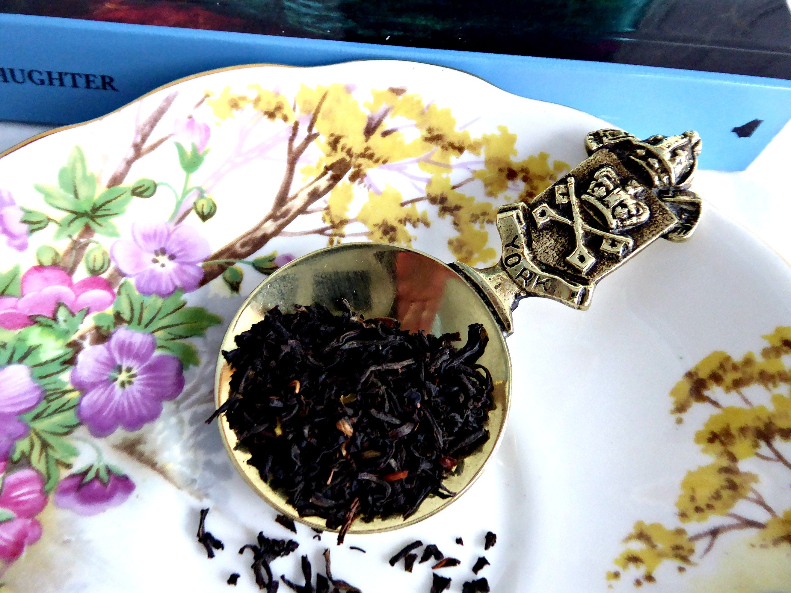Antique Victorian Brass Tea Caddy Spoon - York Crossed Keys & Mitre Design 1890s Souvenir - Perfect for Tea Ceremonies, Collectors & Home Decor