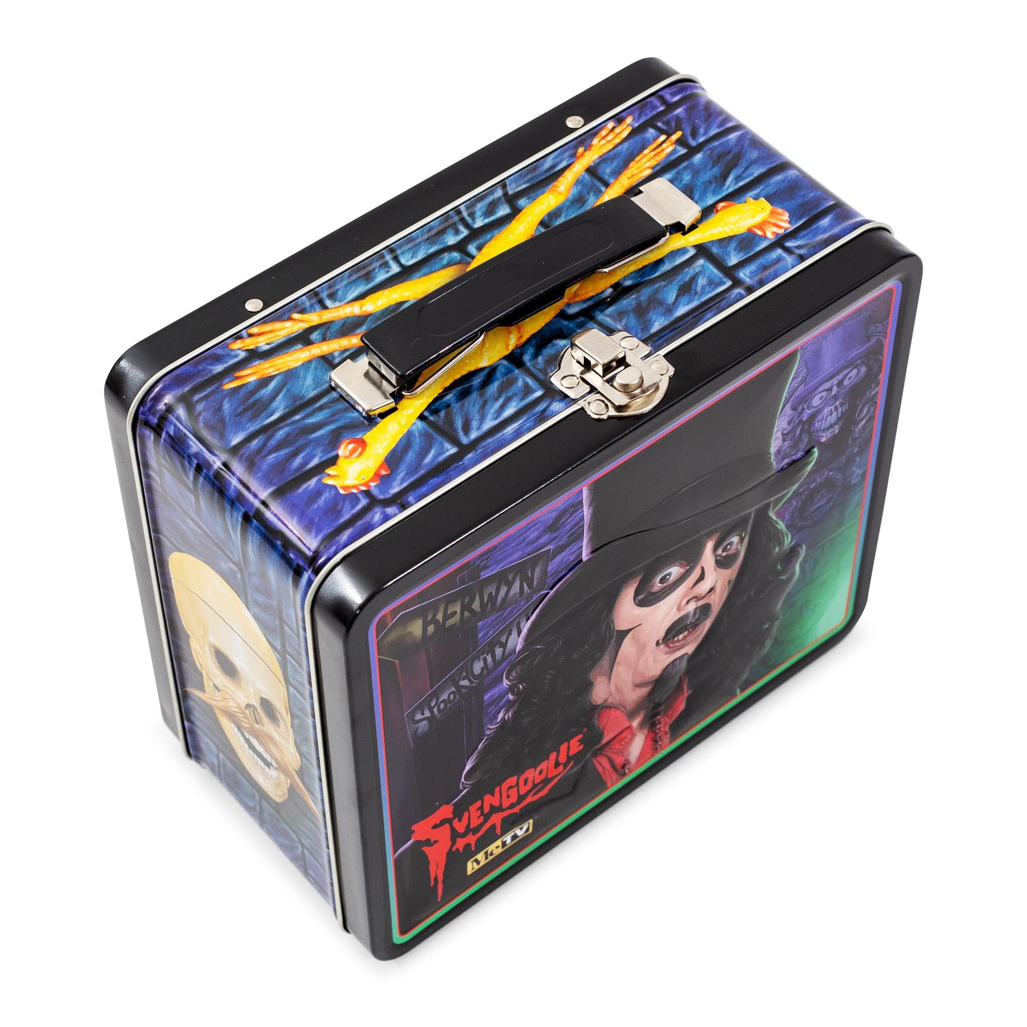 Svengoolie Retro-Style Metal Lunch Box - Vintage Tin Storage Container with Handle | Perfect for School, Picnics & Collectible Display