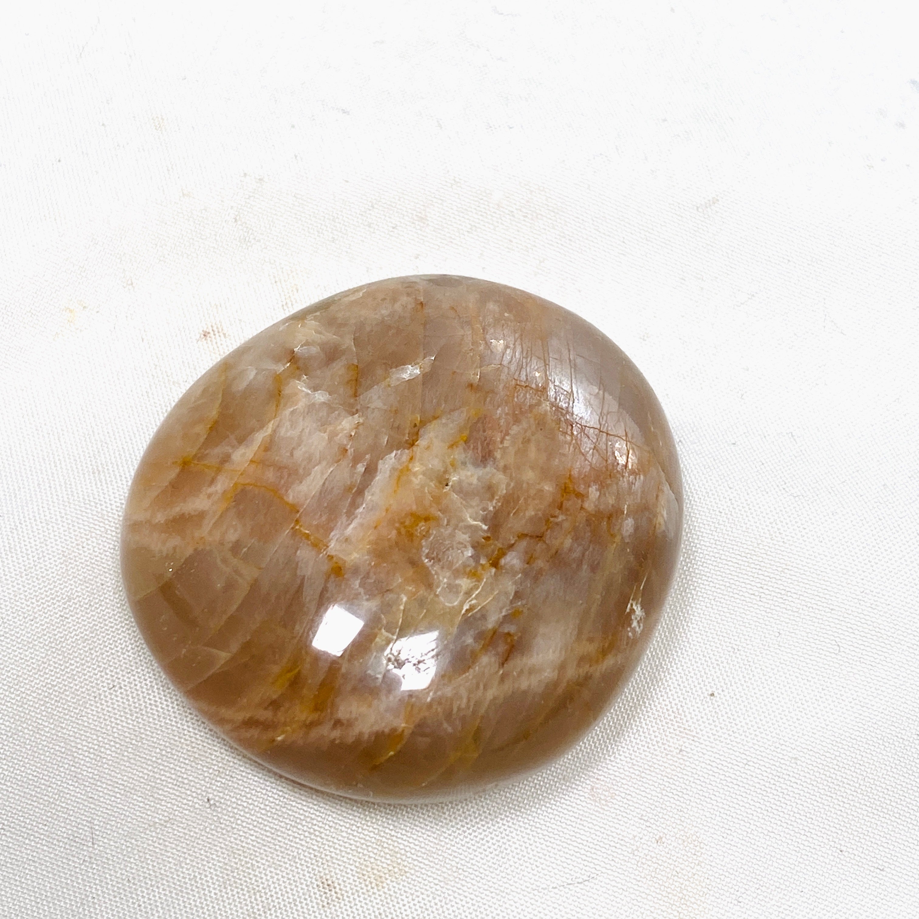 Natural Peach Moonstone Palm Stone - Healing Crystal for Stress Relief & Meditation - Perfect for Reiki, Yoga & Spiritual Practices