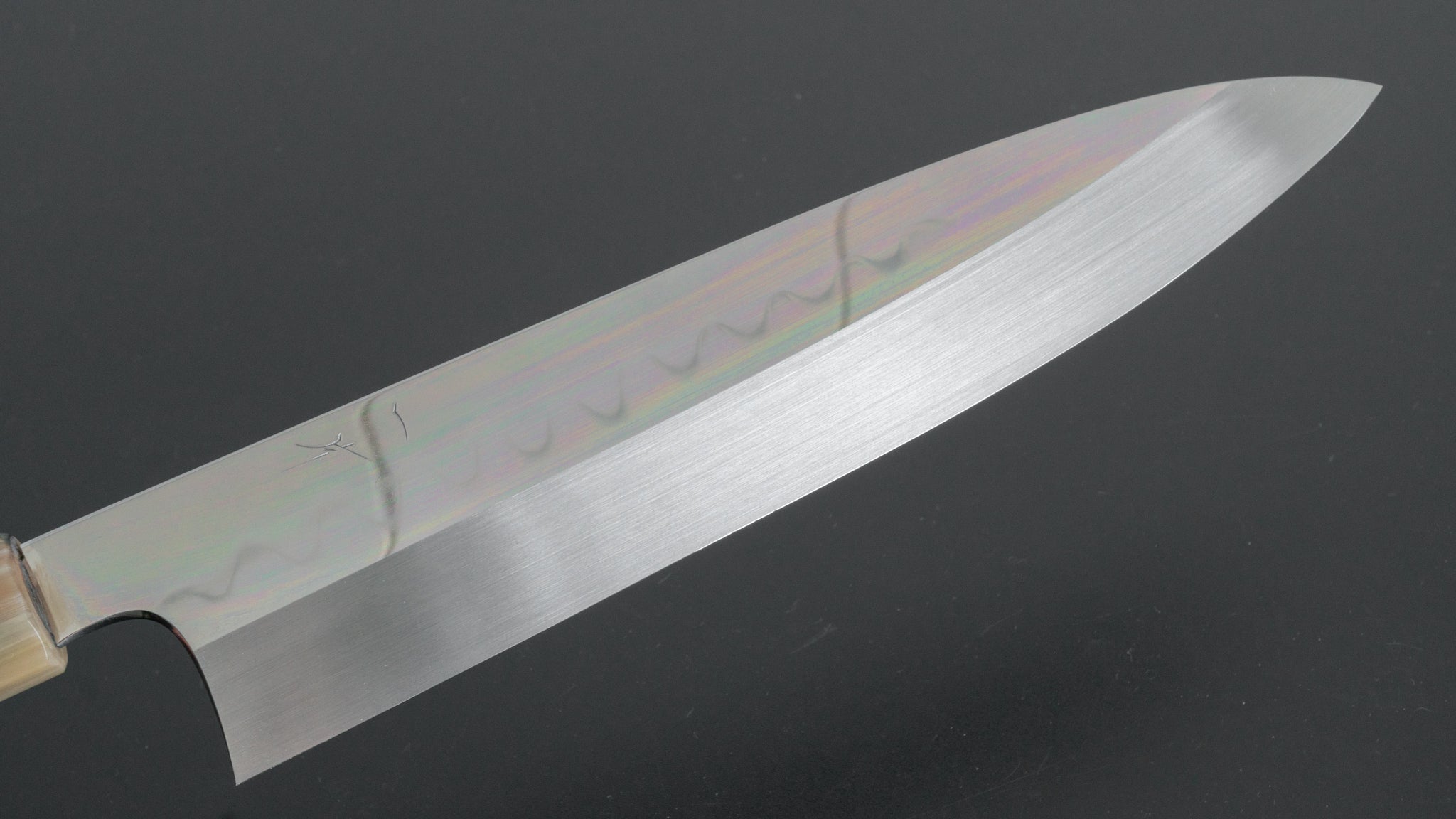 Hitohira Togashi Kyuzo White #1 Mizu Honyaki Gyuto 240mm Japanese Chef Knife - Kurokaki Persimmon Handle with Saya (#037) - Perfect for Professional Chefs & Home Cooking Enthusiasts