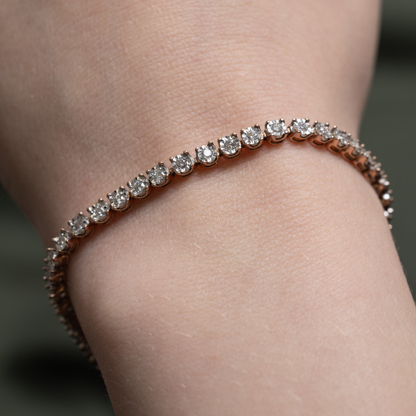 1.00ctw Diamond Tennis Bracelet for Women - Elegant Illusion Set 7.5