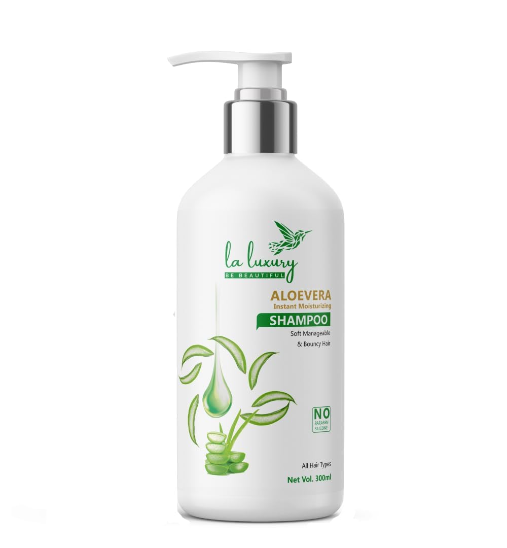 LA LUXURY Aloe Vera Hair Growth Shampoo - Strengthening & Repair Treatment for Hair Fall Control | Anti-Dandruff Formula | 300ml | Perfect for Daily Use & Damaged Hair Care