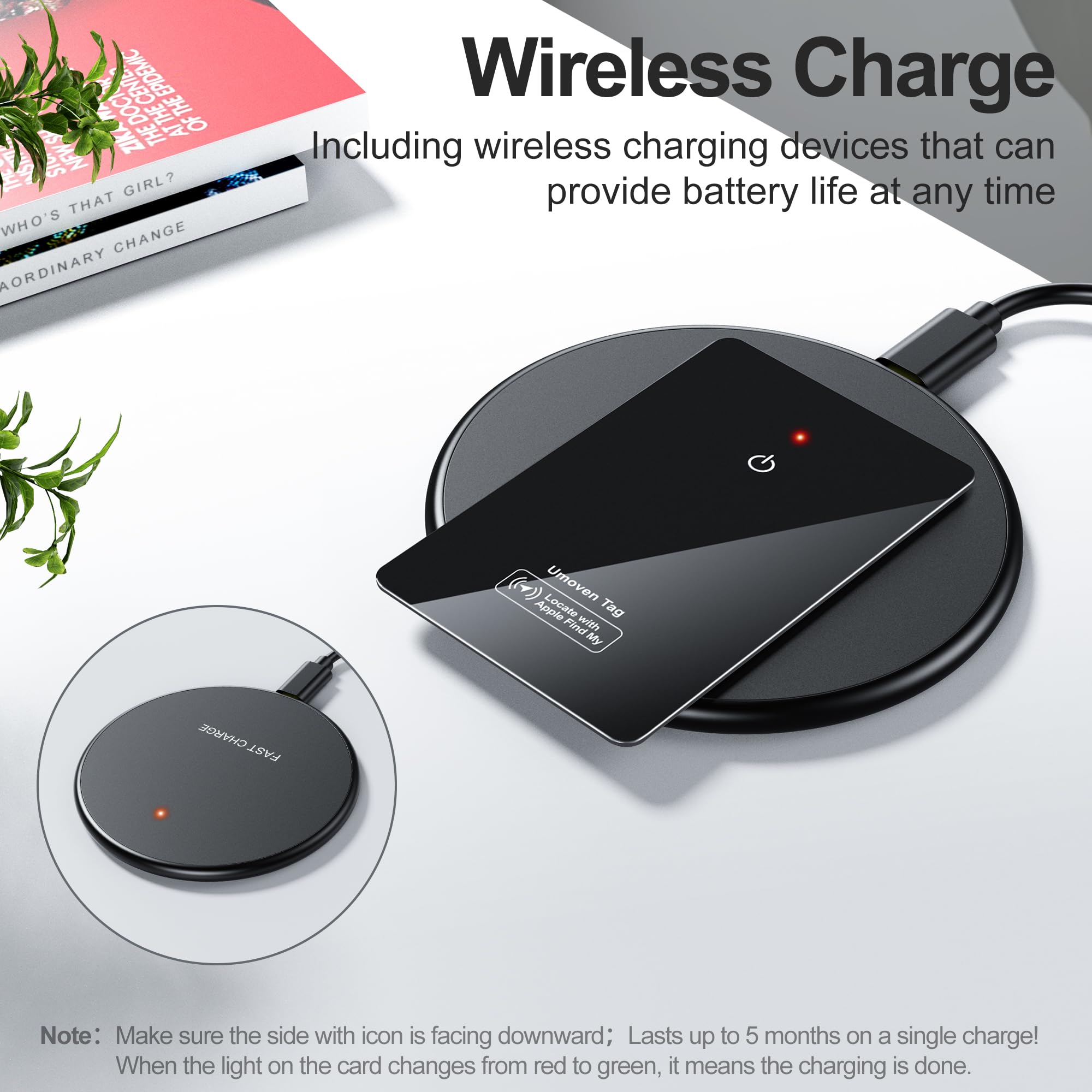 Apple Find My Wallet Tracker Card (iOS Compatible) - Slim Wireless Charging Smart Locator for Wallets, Luggage, Keys & ID Cards - IP68 Waterproof - Perfect for Travel, Office & Everyday Use