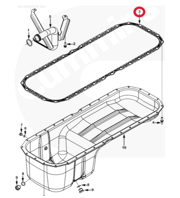 ISX Oil Pan Gasket - Heavy Duty Replacement for Cummins ISX Engines - Perfect for Truck & Diesel Engine Repair & Maintenance