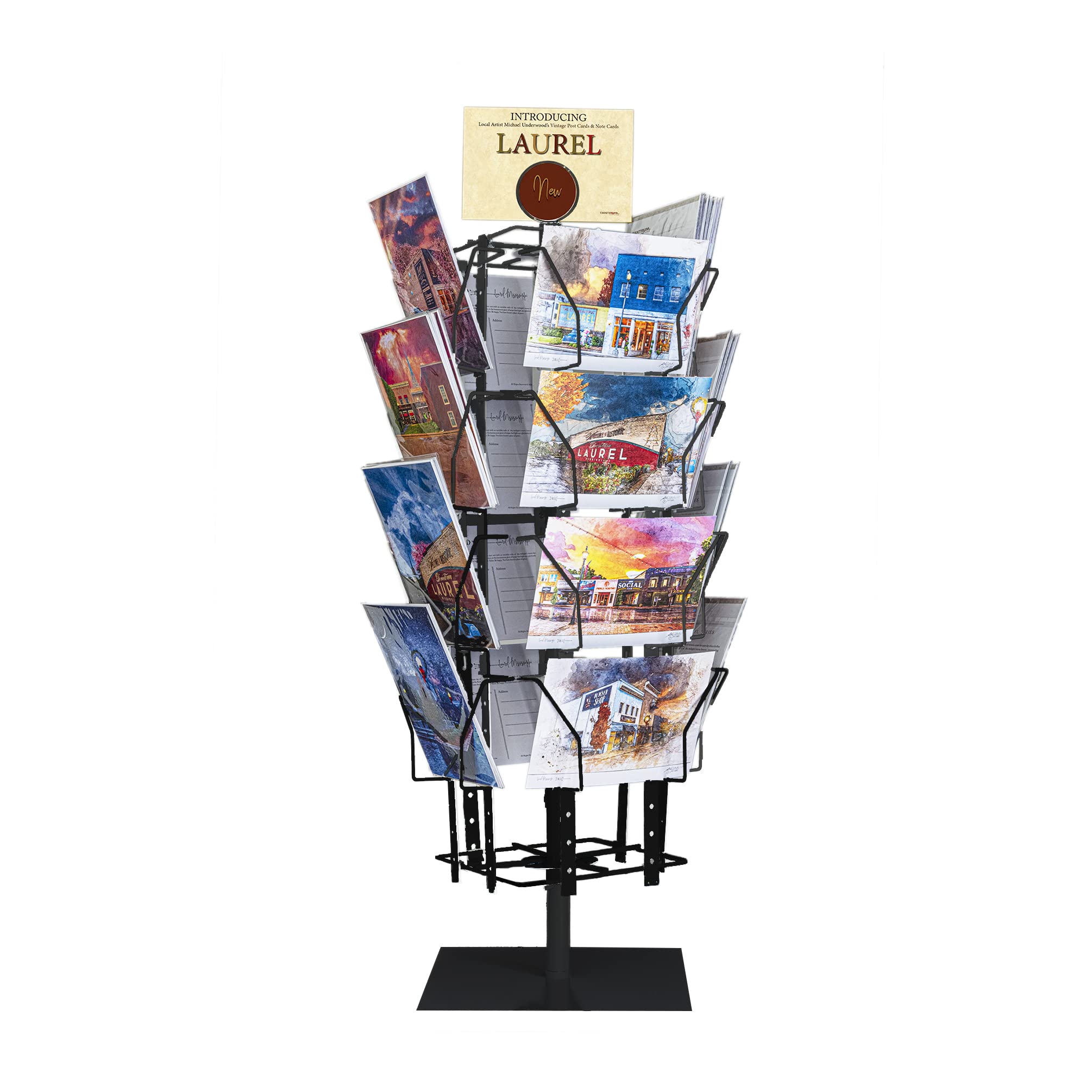 FixtureDisplays® 16-Pocket Adjustable Spinning Display Rack for Greeting Cards, Postcards & Holiday Merchandise (4.5-9.9