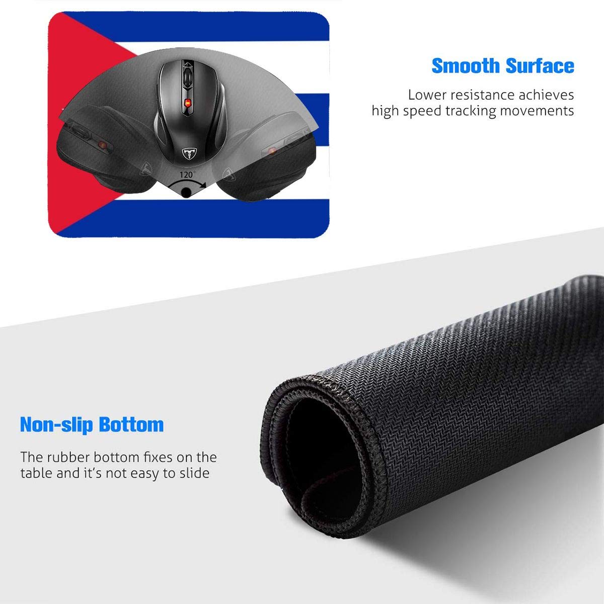 Premium Cuban Flag Gaming Mouse Pad - 8.3
