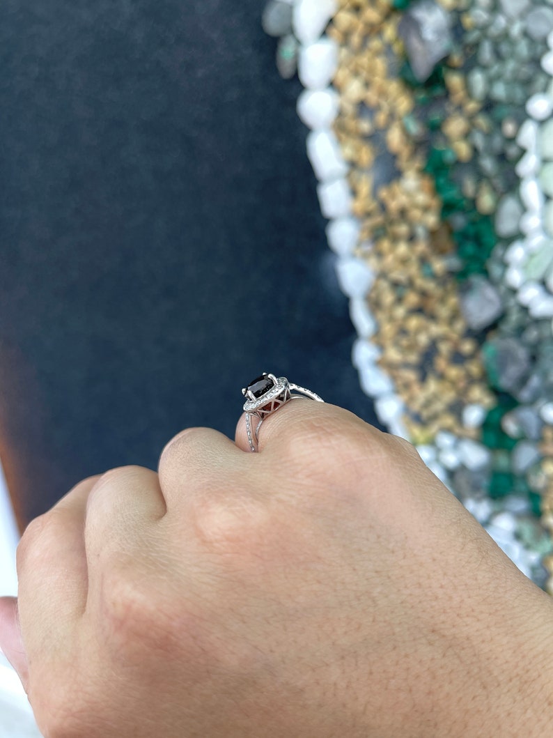 2.47tcw 14K Gold AIG Certified Natural Fancy Dark Brown Diamond & Diamond Halo Engagement Ring for Women - Perfect for Proposals, Anniversaries & Special Occasions