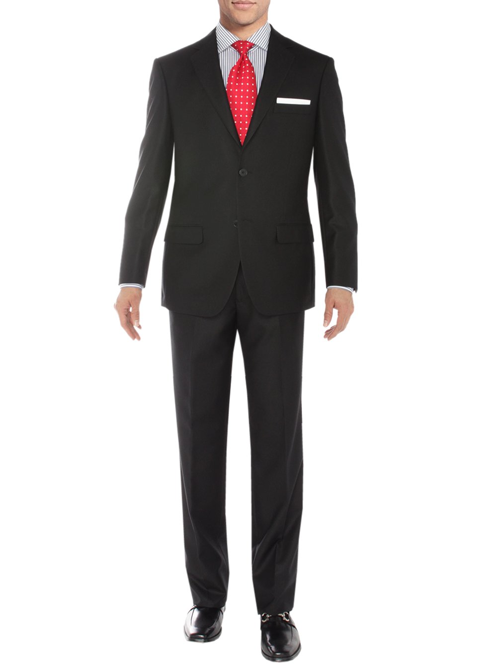 Salvatore Exte Men's Modern Fit Two-Button Sharkskin Suit Set - Jacket & Pants for Business, Weddings & Formal Events