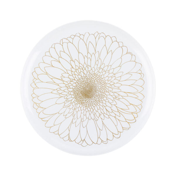 20-Piece White and Gold Round Plastic Dinnerware Set - Elegant Disposable Plates, Bowls & Cutlery for 10 Guests - Perfect for Weddings, Parties, and Outdoor Events