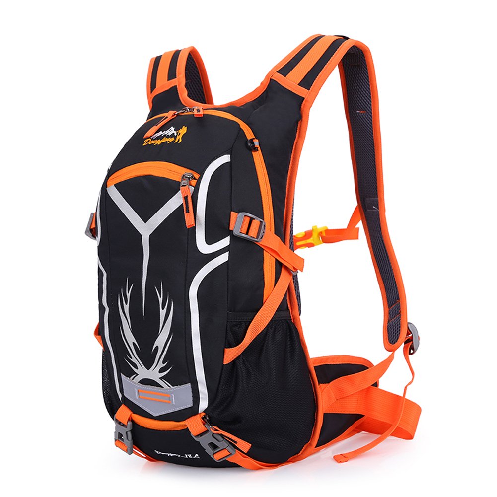 Waterproof Unisex Nylon Camping Backpack for Hiking, Travel, Cycling & Mountaineering - Laptop Compatible Outdoor Daypack (Orange) - Perfect for Adventure Trips, College & Daily Commute