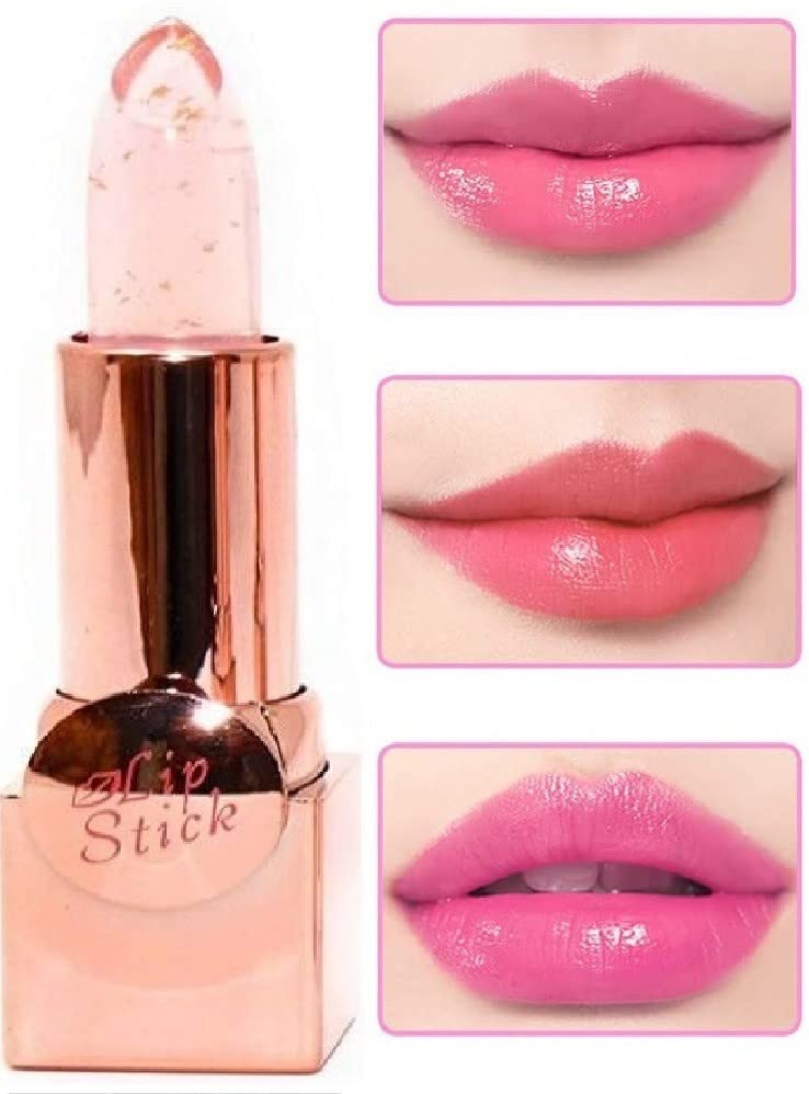Gold Leaf Color Changing Gel Lipstick - Long Lasting Moisturizing Lip Gloss for Day & Night Wear - Perfect for Parties, Dates, and Special Occasions