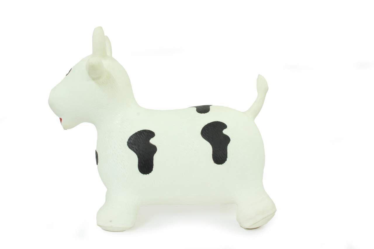 Jamara 460318 - White/Black Jumping Toro Animal Toy with Pump & Ears as Stand - Includes Model, Pump, Instructions - Perfect for Kids' Parties, Classroom Rewards & Fun Family Playtime