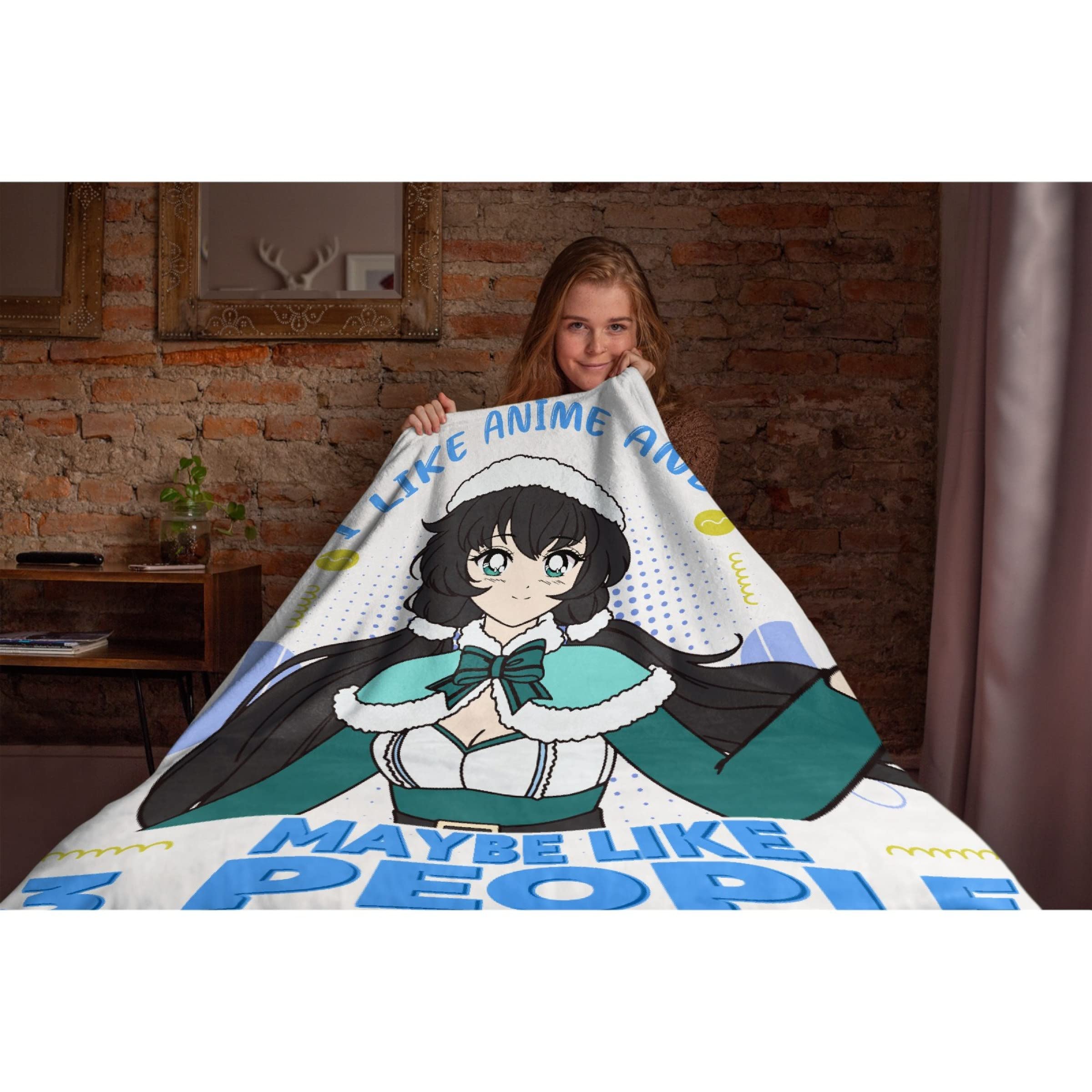 Anime Throw Blanket - Super Soft Flannel Fleece Blanket 120x90 inches - Funny Gifts for Anime Lovers - Perfect for Bed, Couch, Sofa & Travel - Cozy Gift for Family & Friends