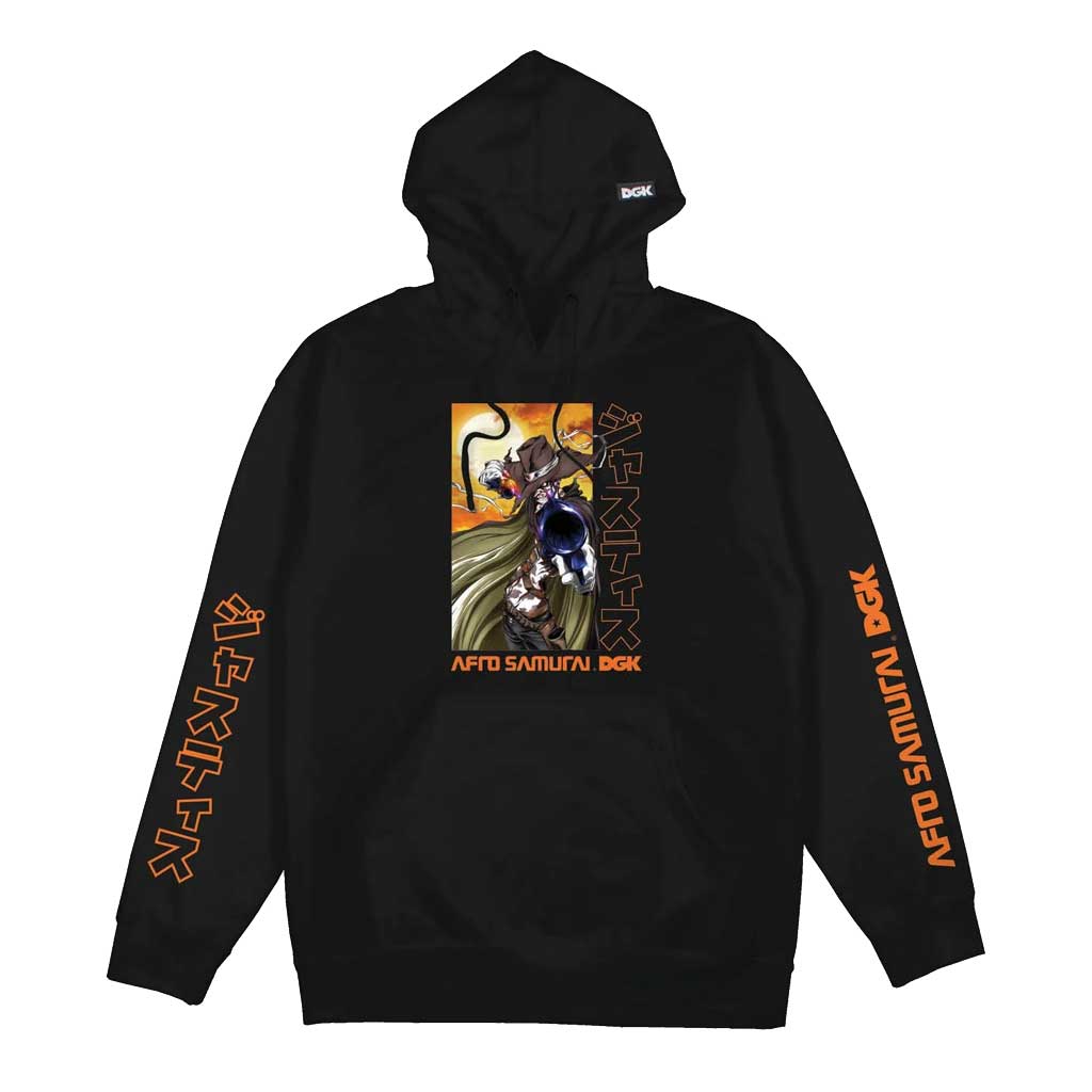 DGK x Afro Samurai Justice Hoodie - Black Anime Streetwear for Men | Perfect for Casual Wear, Skateboarding & Urban Fashion