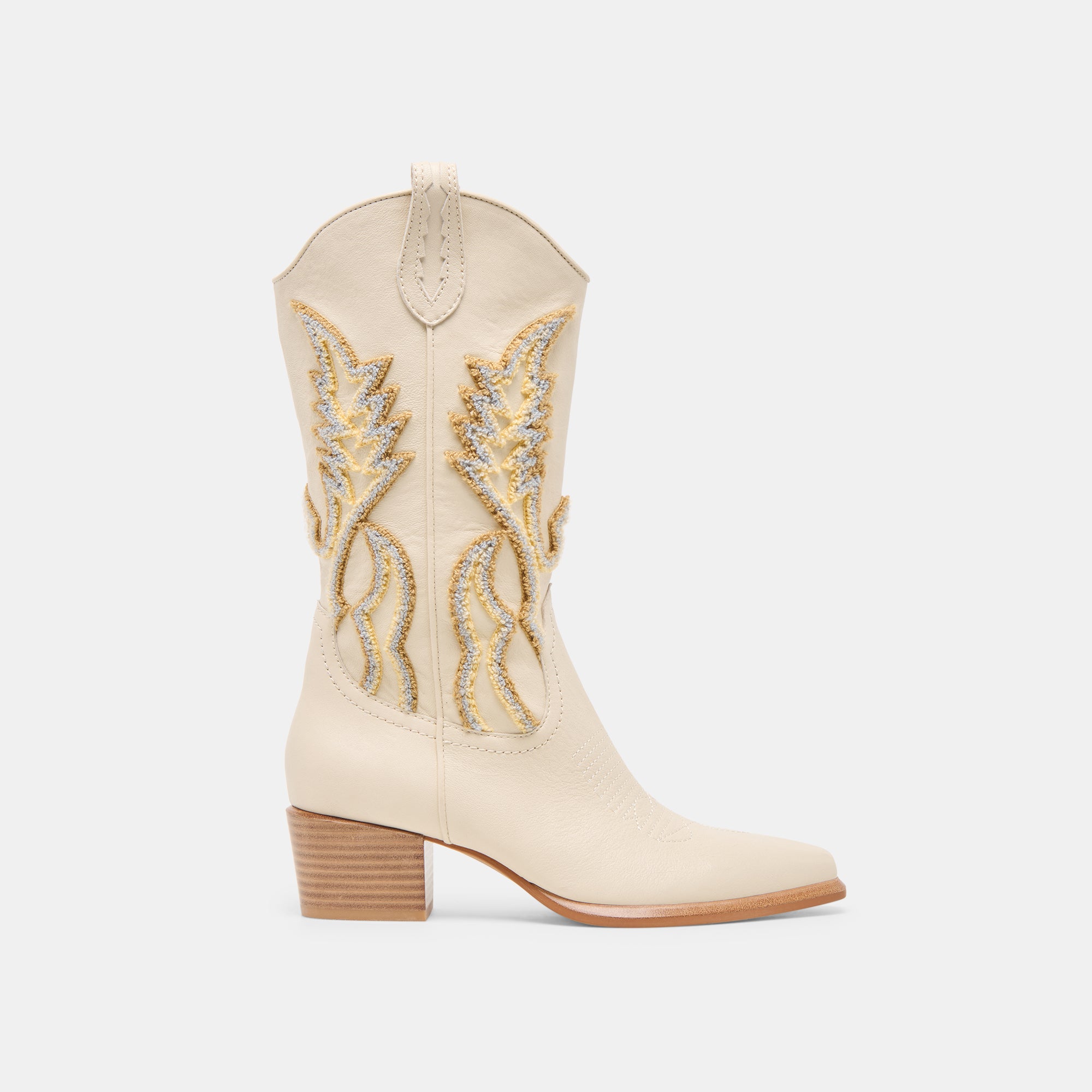 VILA BOOTS Women's Ivory Leather Ankle Boots - Comfortable & Stylish for Fall, Winter, and Casual Outfits