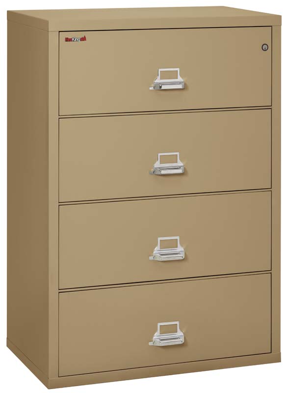 FireKing 4-Drawer 38-Inch Wide Lateral Fireproof File Cabinet - Secure Document Storage for Office & Home Use