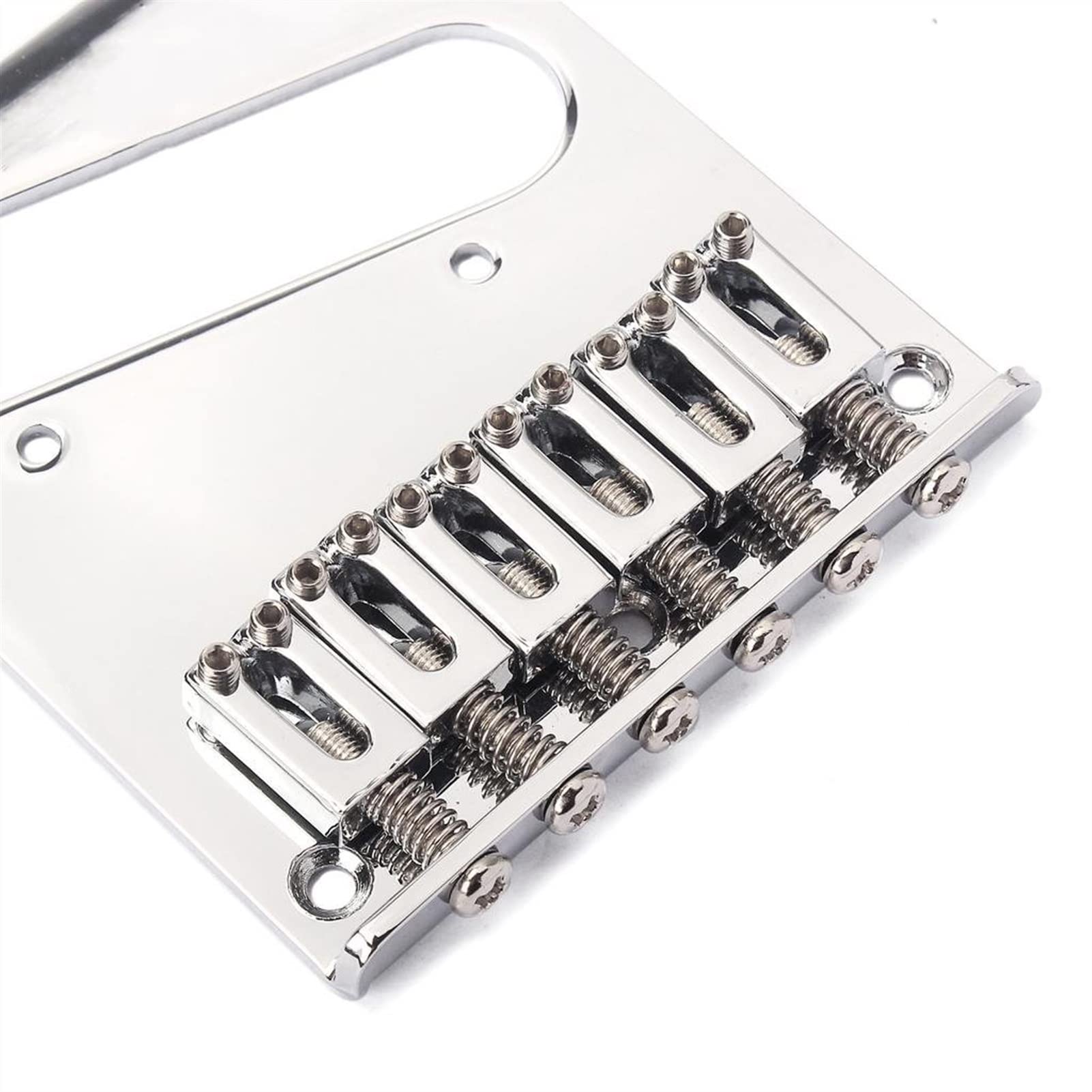 Chrome 6-Saddle Ashtray Bridge Tailpiece Replacement for Tele TL Electric Guitar - Perfect for Guitar Upgrades & DIY Repairs