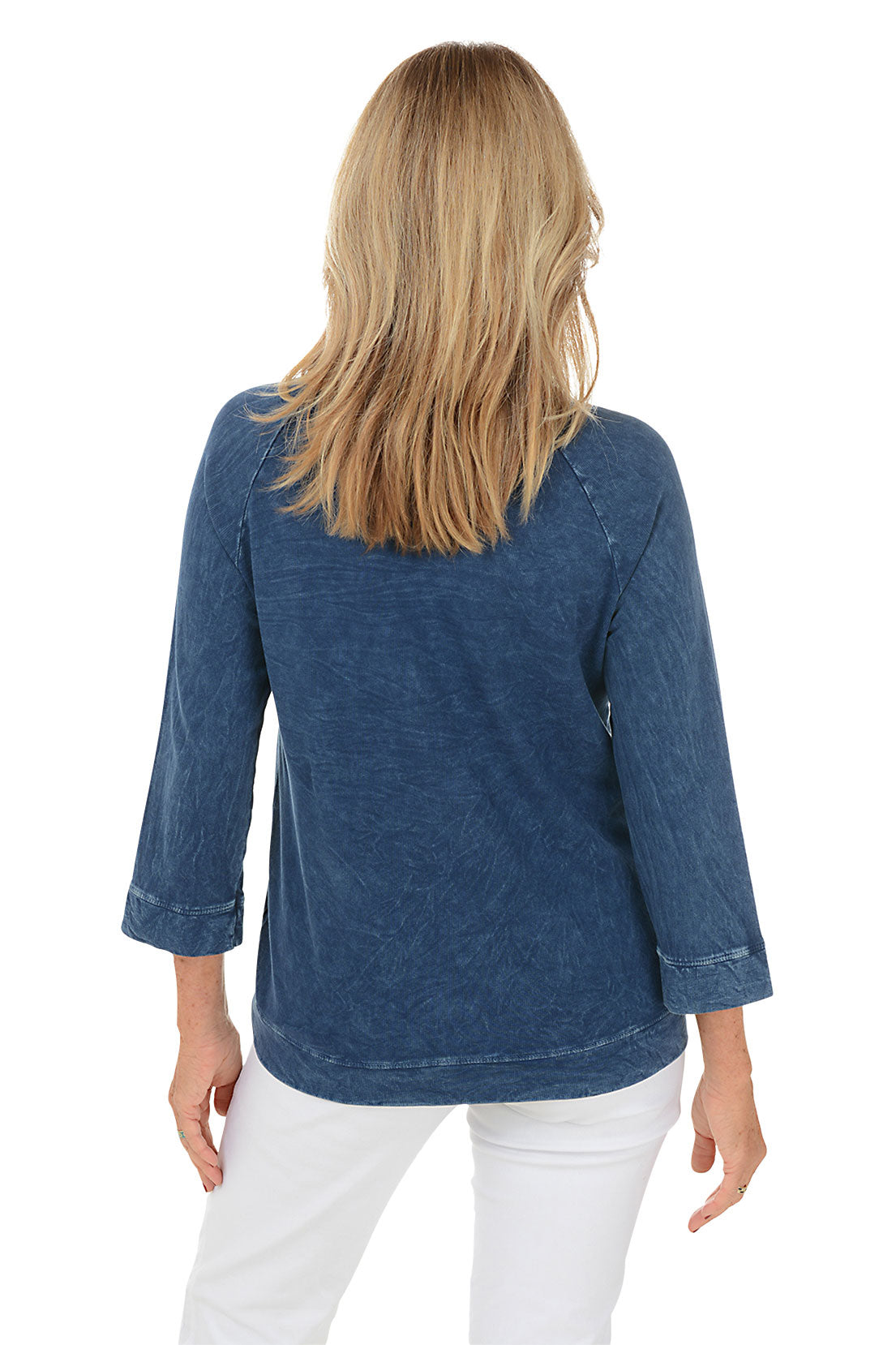 Sketch Mineral Wash Raglan Sleeve Knit Top - Soft Casual Women's T-Shirt for Everyday Wear | Perfect for Street Style & Layering Outfits