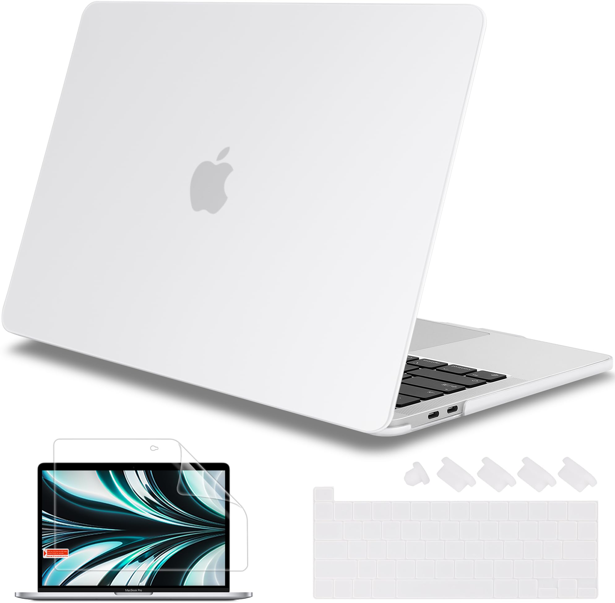 Mektron Matte Hard Plastic Case for MacBook Pro 13 inch (2020-2022 Models A2338 M2/M1 A2289 A2251) - Slim Protective Shell Cover with Touch Bar & Touch ID Compatibility - Transparent MacBook Pro 13 Case for Work, Travel & Everyday Use