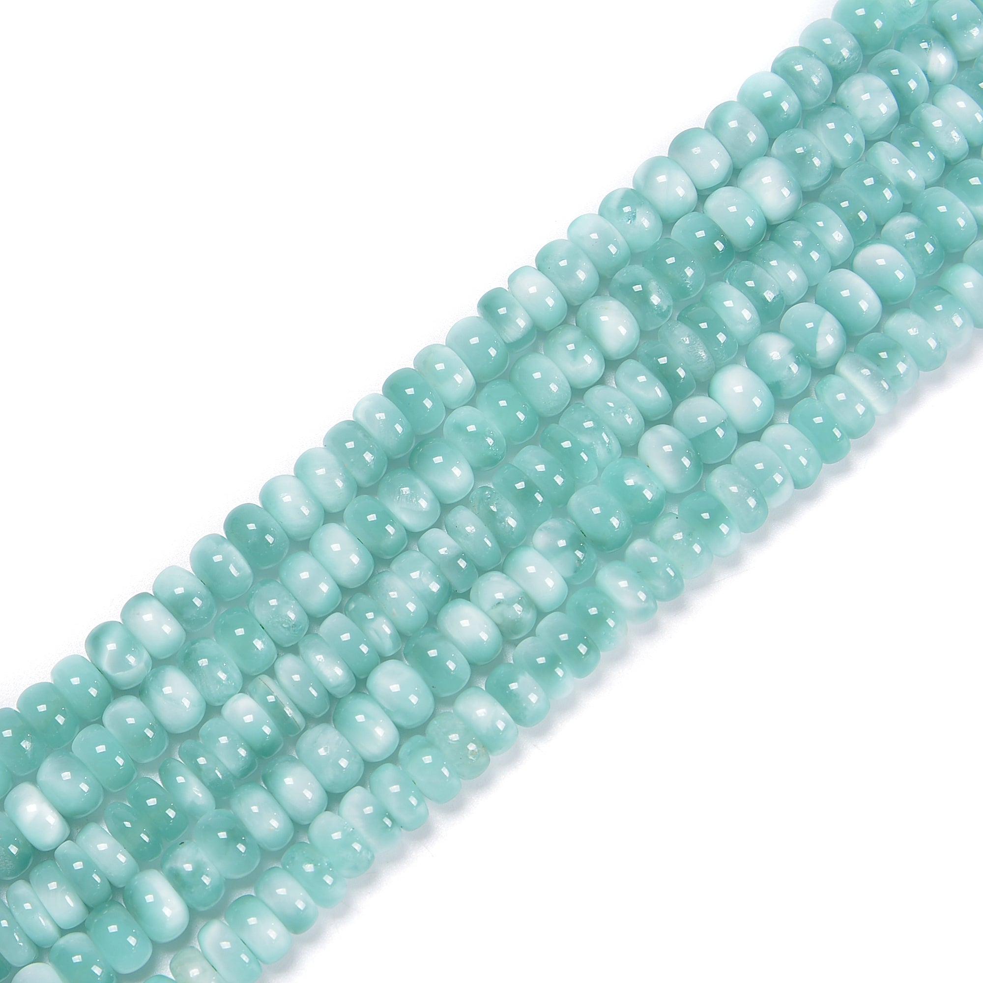 Iridescent Dark Green Moonstone Smooth Rondelle Beads 4x6mm & 5x8mm - 15.5'' Strand for Jewelry Making, DIY Crafts, and Healing Crystal Bracelets - Perfect for Necklaces, Earrings, and Spiritual Healing