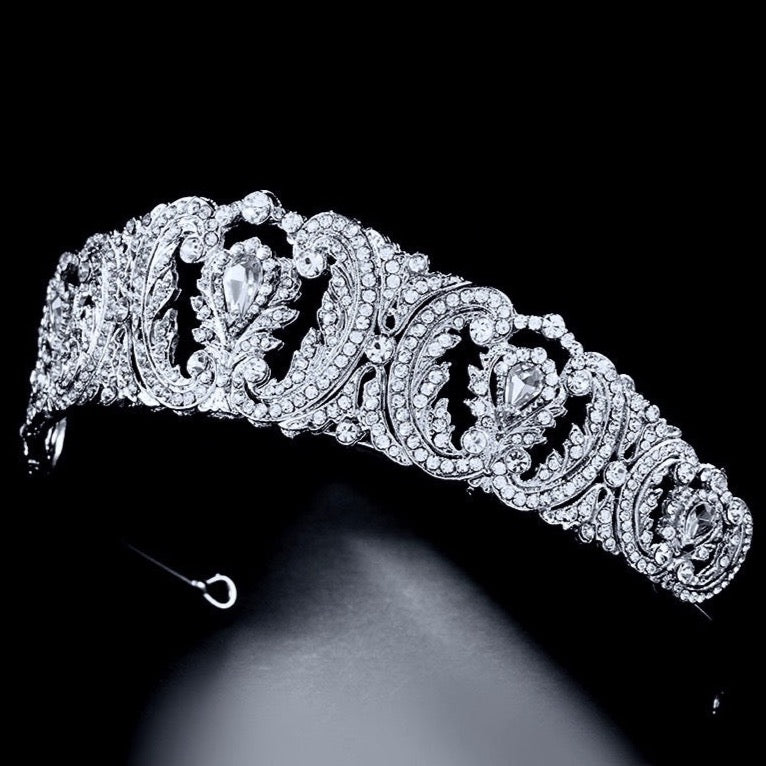 Brigitte Wedding Crystal Tiara – Elegant Rhinestone Bridal Crown for Women | Perfect for Bridal Showers, Weddings, and Special Occasions