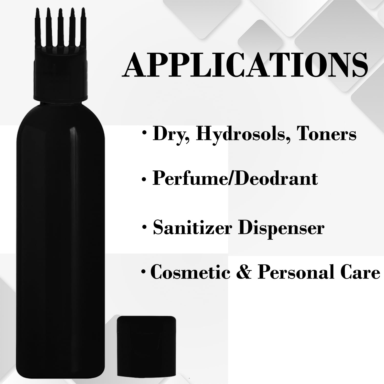 JOYUS 100ml Hair Root Applicator Bottle for Hair Oil, Shampoo & Scalp Treatments - Pack of 2 (Black Bottle with Black Cap) - Perfect for At-Home Hair Care & Scalp Massage