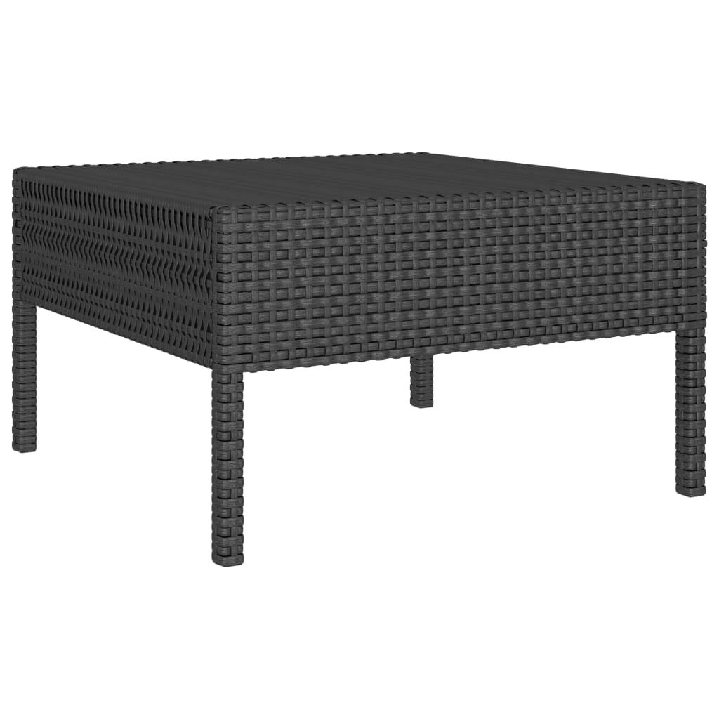 2-Piece Black Poly Rattan Outdoor Garden Lounge Set with Comfortable Cushions - Perfect for Patio, Terrace, and Backyard Relaxation