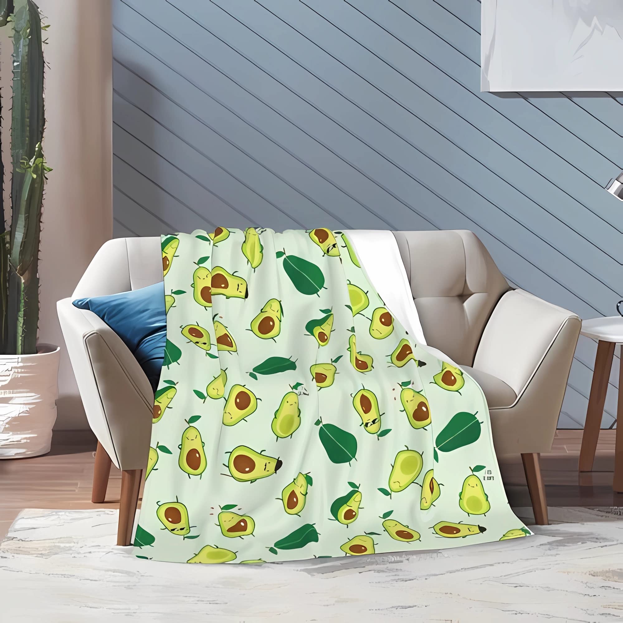 Soft Lightweight Premium Flannel Avocado Throw Blanket - Cozy & Warm 50
