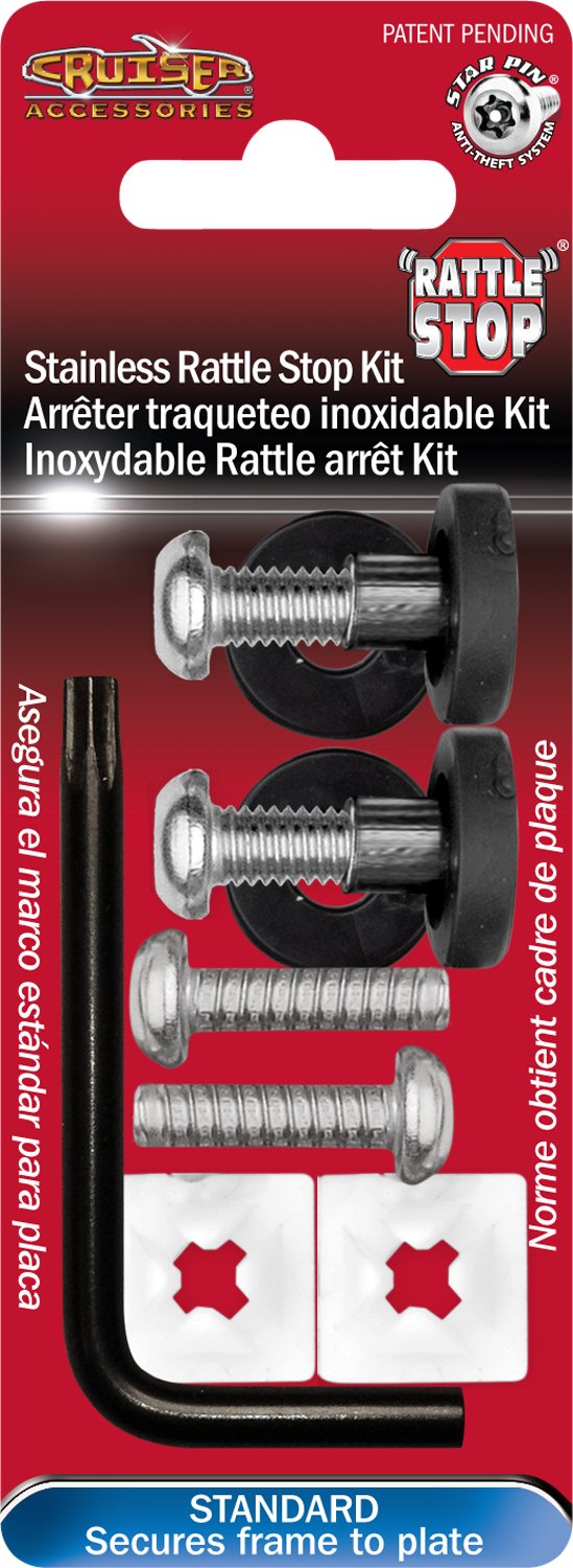 Stainless Steel License Plate Frame with Locking Fasteners - Secure & Rattle-Free for Cars