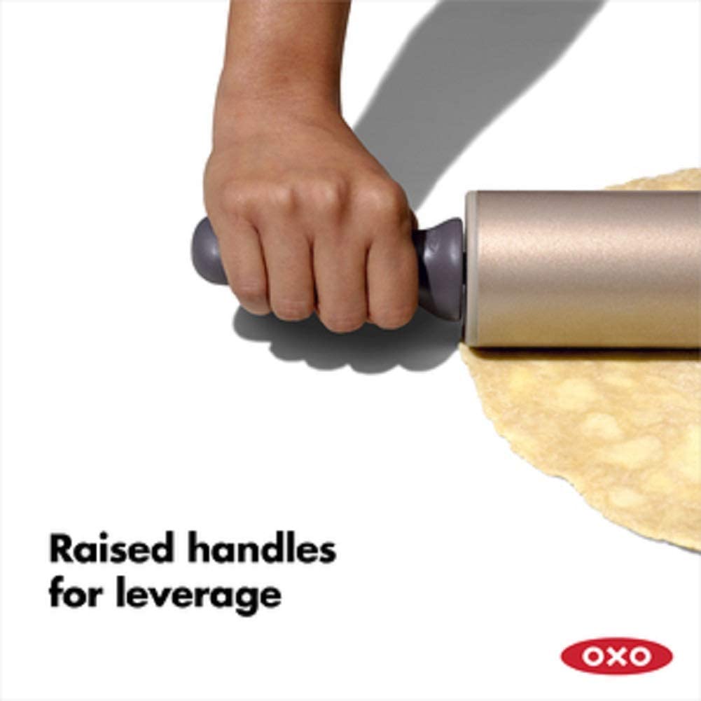OXO Non-Stick Rolling Pin - 12 Inch Premium Baking Dough Roller for Cookies, Pies & Pastries - Perfect for Home Bakers & Professional Kitchens