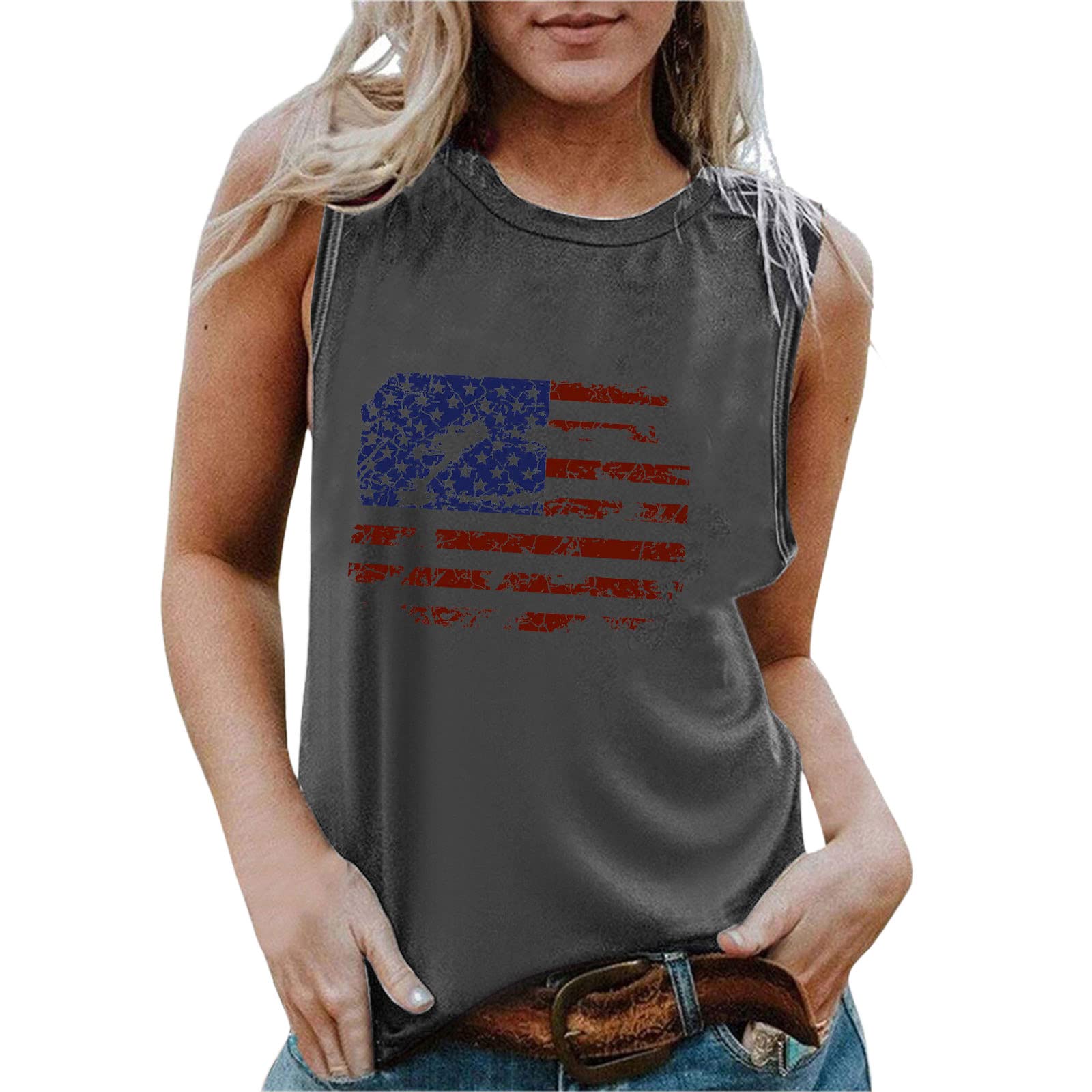Sexy Women's Tank Tops - Summer Casual Sleeveless T-Shirts with Print Design, Comfortable O-Neck for Workout, Beach & Daily Wear