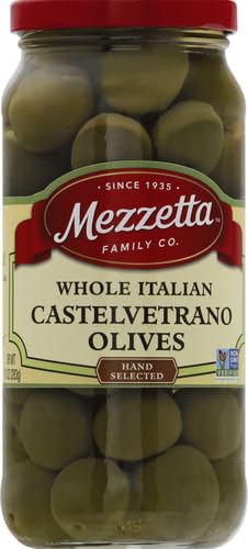 Mezzetta Whole Castelvetrano Italian Green Olives, 10 oz Jar | Premium Imported Sicilian Olives | Perfect for Charcuterie Boards, Salads & Cocktails