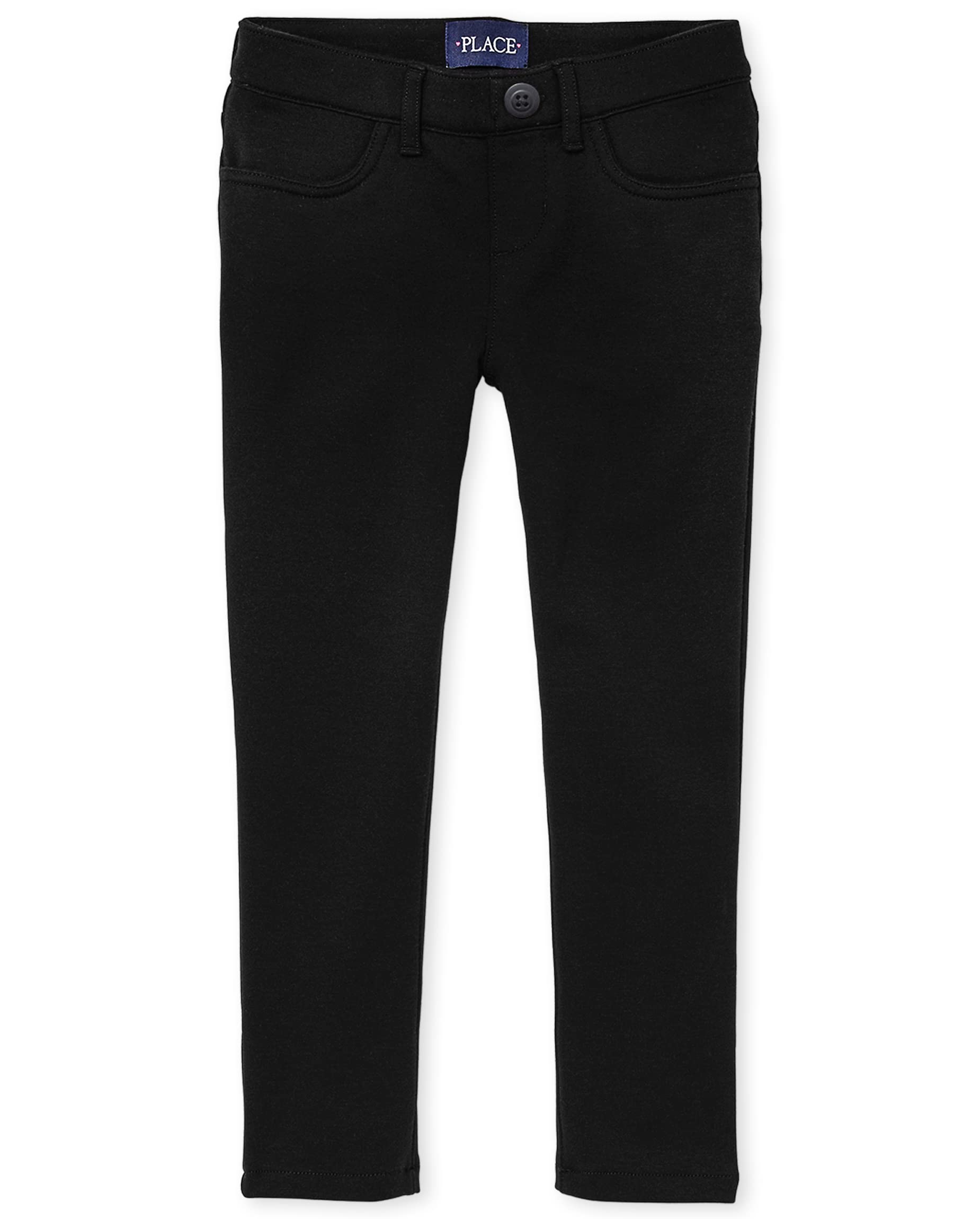 Girls Ponte Knit Jeggings - Comfy Pull-On Pants for Play & School