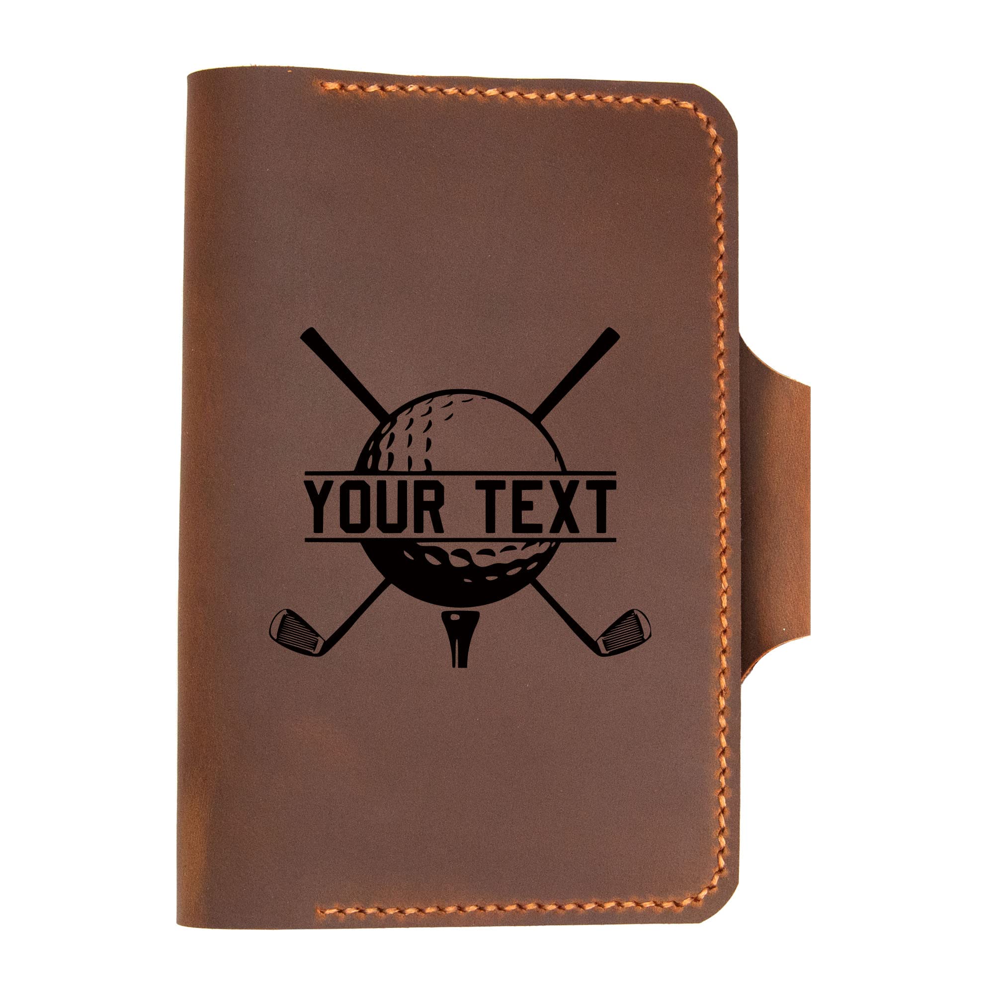 Personalized Leather Golf Yardage Book Holder & Scorecard Cover - Premium Golf Accessories for Men - Ideal Golf Gifts for Dad, Husband & Golfers - Perfect for Course Play & Tournament Use