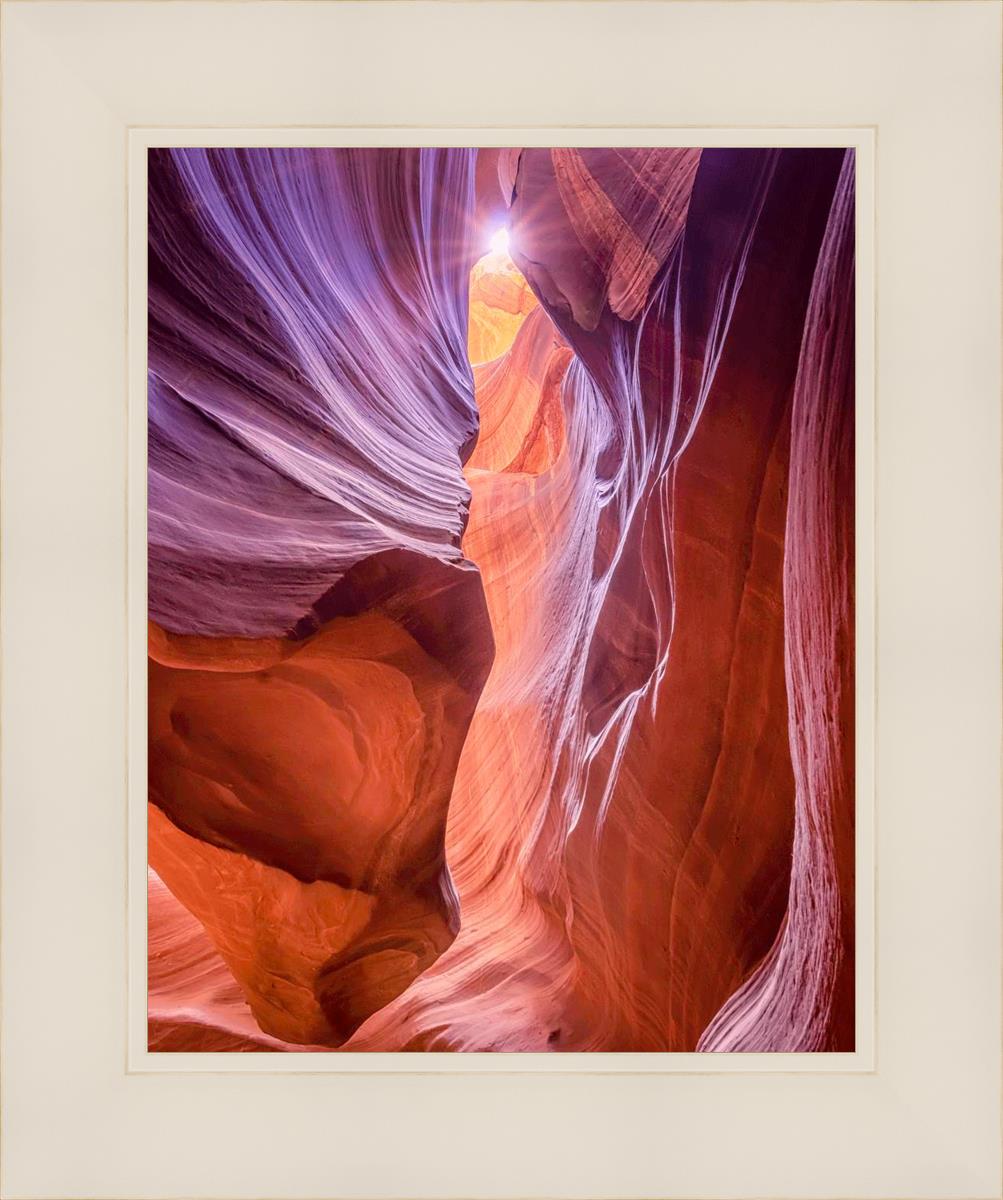 Antelope Canyon Sunburst Wall Art - Stunning Desert Landscape Photography Print for Home & Office Decor | Perfect for Living Room, Bedroom, or Gift