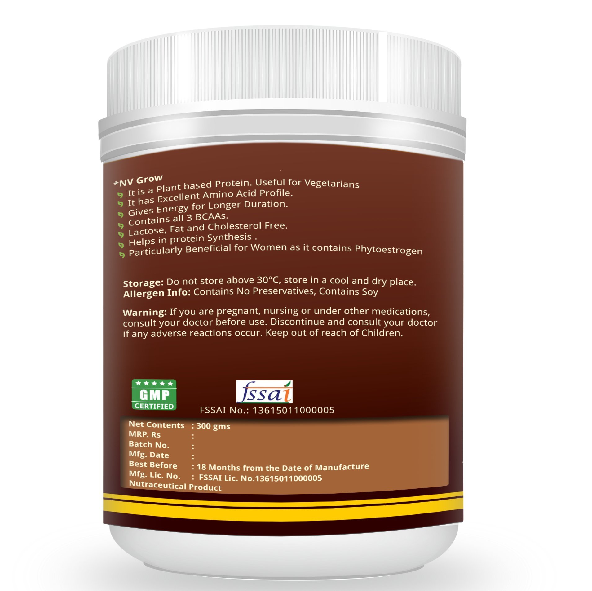 Natures Velvet NV Grow Soy Protein Drink - 300g Chocolate Flavor | Plant-Based Protein Powder for Muscle Recovery, Weight Loss & Healthy Lifestyle | Perfect for Post-Workout, Breakfast Smoothies & Meal Replacement