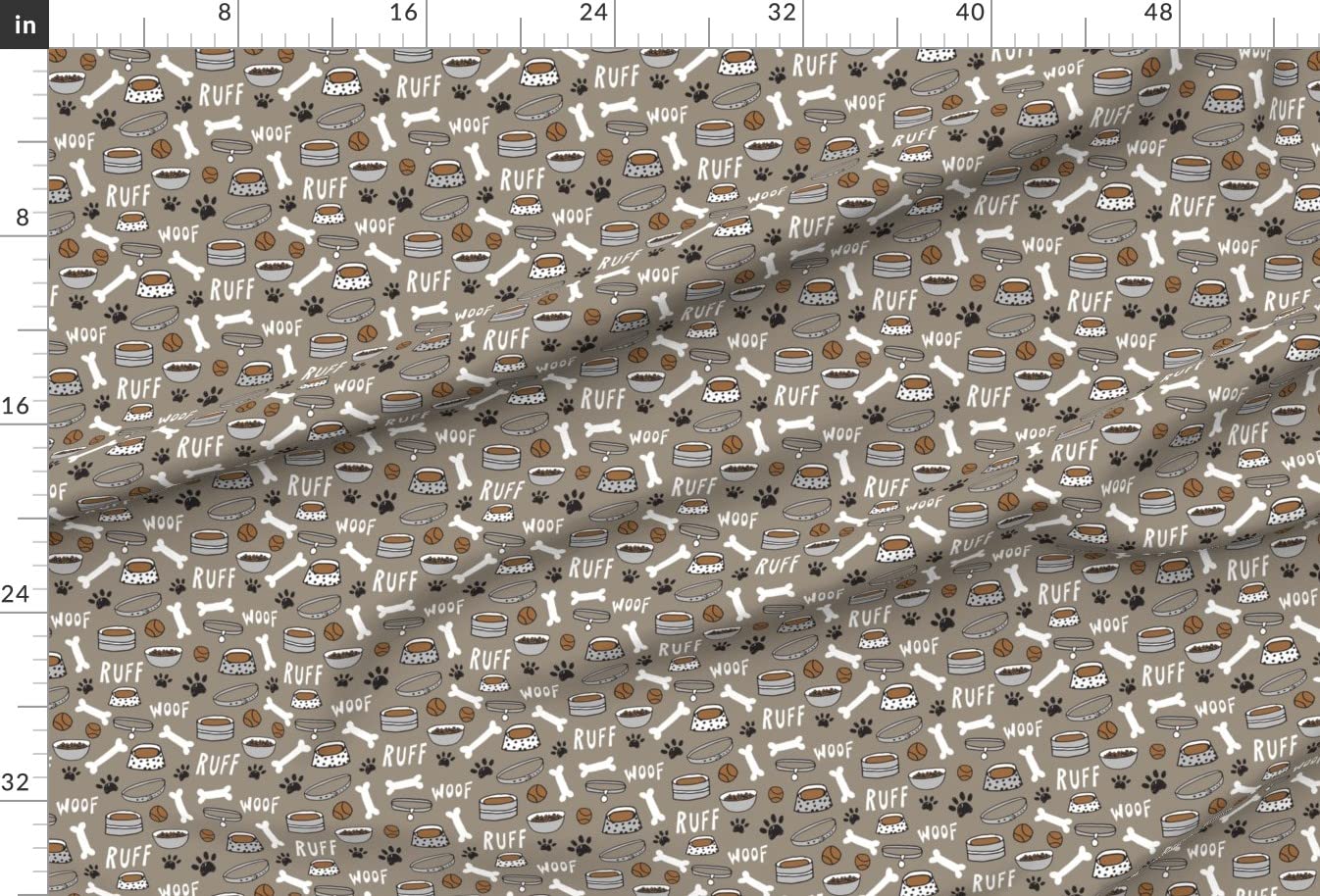 Cute Dog Bone Paw Print Pet Illustration Fabric - Soft Minky Material for Sewing Baby Blankets, Quilt Backing & Plush Toys | Perfect for Pet Lovers & DIY Craft Projects