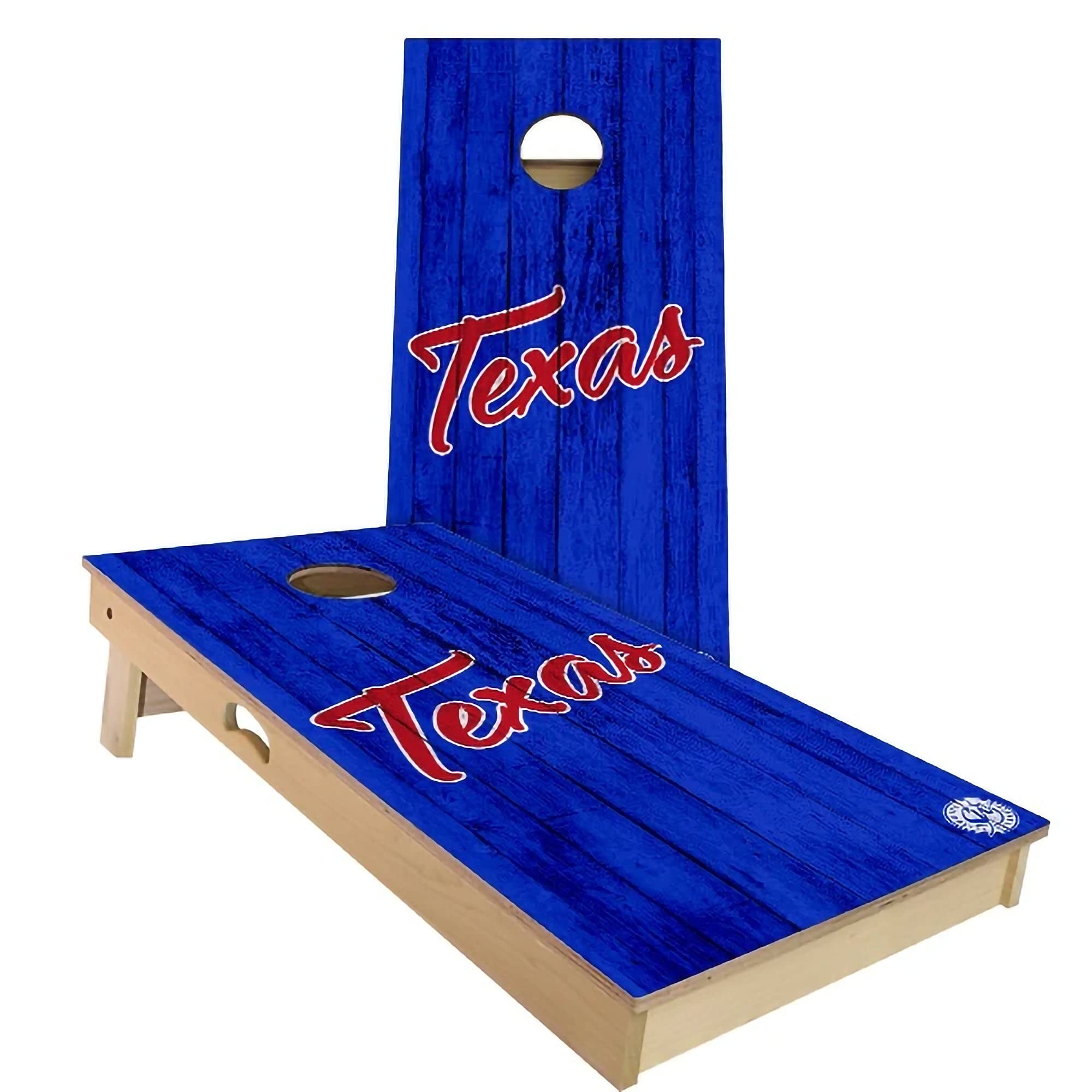 Texas Vintage City Themed Cornhole Game Set - 2 Wooden Boards & 8 Bags - Outdoor Lawn Party Game for BBQ, Tailgating, and Backyard Fun
